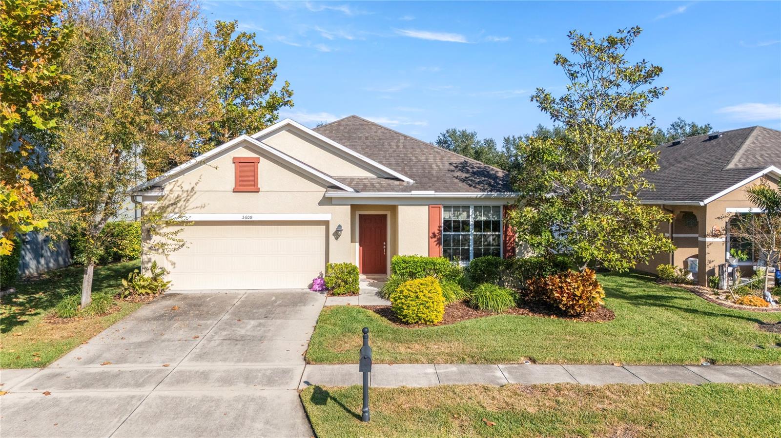 Welcome to this true Florida neighborhood centrally located in the Tampa Bay area.  Well laid out area with a main road down the center of the community that serves to keep the heavier traffic away from the homes.  Perfect family home with optional choices for schools, PRIVATE school, Academy at the Lakes ~ PK - High School, Countryside Montessori PK - Middle School, Pineview Public School Elementary - Middle School & Land O Lakes High School which has been chosen to be an International Baccalaureate school . . . all within 5-10 minutes from Dupree Lakes!  This lovely well-kept 3 bedroom, 2 bath with flex space (easily could be used as a play area, homework station, office, bonus room, arts & crafts & more plus a 2-car garage is positioned well for immediate occupancy & also includes ALL appliances.  NO CARPET!  Designer tile & custom window shades throughout.  STAINLESS STEEL kitchen appliances, GRANITE countertops, raised paneled cabinets, & front load washer & dryer set both with extra storage drawers. Each bedroom is spacious & nice size closets.  Primary bedroom has a nice large en-suite with a dual sink vanity & make up area plus a linen closet for extra storage.  Generous size rear yard & fully fenced making it perfect for family fun & pets!  Plenty of room to add a pool too!  Low HOA & CDD fees.  Call today for your PRIVATE showing!