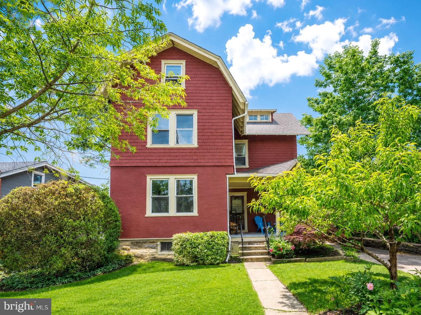 Welcome to 562 Barrett Ave, a 3 Story, 5-6 Bedroom and 2 Full Bath, Haverford treasure with character, space, and unbeatable walkability, nestled on one of the most charming, tree lined streets, within the award winning Lower Merion Township. This classic home offers timeless architectural details, generous living spaces, and an unbeatable location just steps from everything the Main Line has to offer.A welcoming front porch sets the tone, leading into a bright foyer with a convenient coat closet. The Living Room and Dining Room with extra large windows flow seamlessly into an expansive great room with 9 foot high ceilings, anchored by a magnificent hand carved Wooden Mantel over the wood burning Fireplace and a stunning corner Cabinet that serves as a true focal point.  The Kitchen includes a large Mudroom, with access to the Rear Yard.   There is also a door from the Dining Room which can give access to the Kitchen offering excellent potential for expansion or reconfiguration to suit your future renovations.The 2nd floor features,  3 spacious Bedrooms, each with excellent closet space, along with a full Hall Bath. The 3rd floor adds 2 additional Bedrooms, a Hall Bath plus a versatile Bonus room—ideal for a 6th Bedroom, an office, studio, gym, playroom or extra storage.  Original Hardwood floors on all 3 levels. A full, unfinished basement provides additional storage and includes Bilco door access to the rear fenced in yard. Outside, you’ll find a level lot, a long private driveway, and a newer 2 Car Garage (2022).Roof (2022) Hot Water heating (2020), Heater (2009).  This home is a true gem ready to shine with your personal touches.   Located  3 blocks from Bryn Mawr or Haverford Rail Station, 3 blocks from Haverford Square & Haverford College Nature Trail, 5 blocks from Bryn Mawr shopping and 1 mile from Suburban Square in Ardmore.