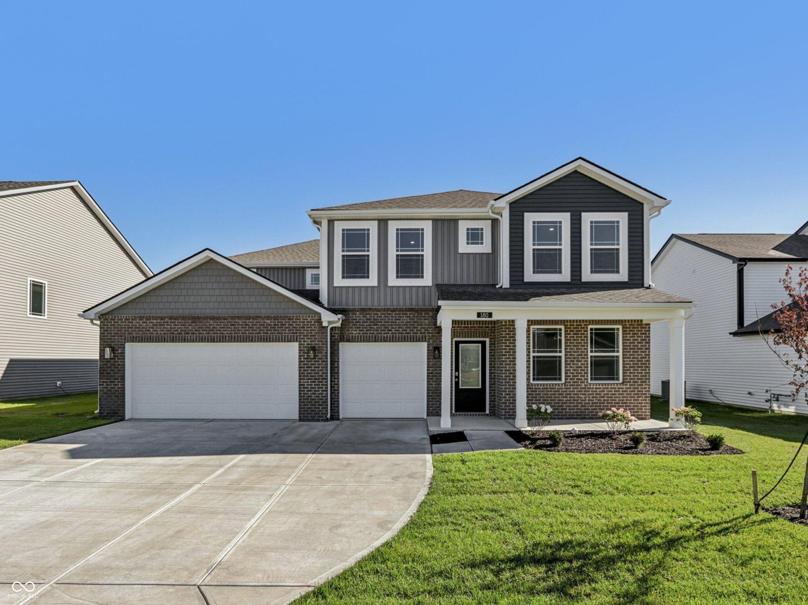 D.R. Horton, America's Builder, presents the Dayton in Saddlebrook Farms. This exquisite 3,388 square foot masterpiece offers five bedrooms of pure grandeur. Imagine hosting lively gatherings in the expansive great room, seamlessly flowing into a casual dining area and a chef's dream kitchen. The kitchen is a culinary haven, complete with a large center island, dark cabinetry, and a generous walk-in pantry that ensures everything is within reach. The main level features a versatile flex room, ideal as a sophisticated home office or a playful kids' zone. A luxurious main level bedroom and ensuite bathroom provide a perfect retreat for guests or multi-generational families. Ascend to discover the luxurious primary suite, boasting a lavish ensuite bath with dual sinks, a luxe shower, and a private water closet, all complemented by a spacious walk-in closet. Overhead, a sizable loft overlooks the scene, while secondary bedrooms offer ample storage. The thoughtfully designed hall bath with dual sinks ensures comfort and privacy. Convenience is key, with a laundry room strategically located on the upper level. Completing the Dayton is D.R. Horton's cutting-edge Smart Home Technology, seamlessly connecting you to the world you cherish. Take some time out to enjoy the community walking trails, playground, green space and the pond with a serene fountain. Saddlebrook Farms offers the peacefulness of a small town and the convenience of living near major road thoroughfares such as I-65 and US-31 for easy commutes. Explore local parks, eateries, retail establishments, golf courses and more in the area.