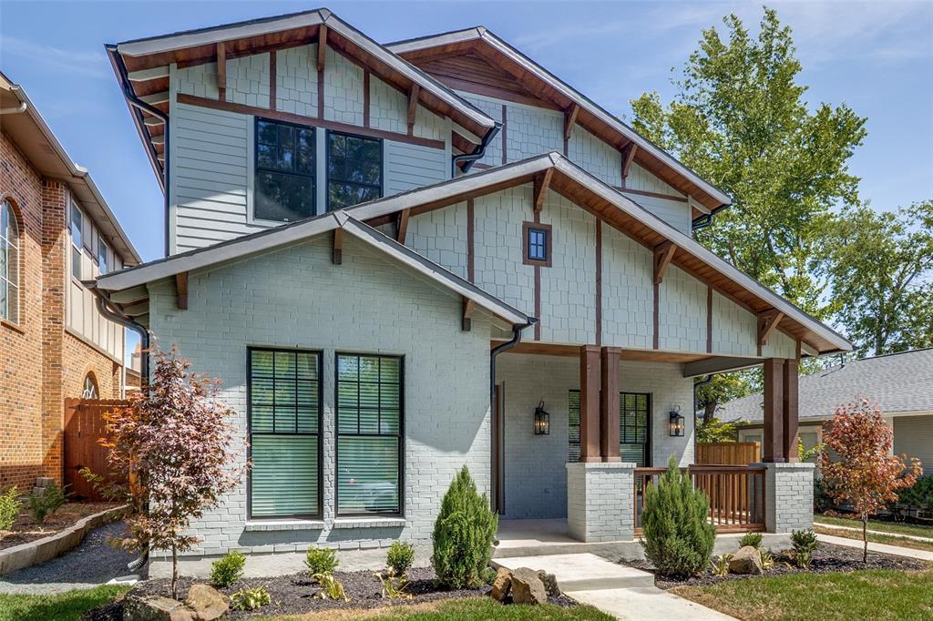 New construction just completed in Belmont subdivision Historic Conservation District and walking distance to Tietze Park.  Spacious covered front porch welcomes you into this craftsman style home in the heart of Dallas featuring an open floorplan that is perfect for entertaining yet cozy enough for family night.  Kitchen area open to Family room and fireplace with 16' double sliding doors leading out to a large, covered terrace, perfect for outdoor living. Office and guest Bedroom with ensuite bathroom downstairs.  Large primary bedroom upstairs with enormous closet, cedar accent wall and tons of storage with walk in laundry room nearby.  Two additional bedrooms upstairs share a large Jack and Jill bathroom.  The home also has vaulted ceilings, craftsman style decorative details and lots of interesting ceiling trim including exposed beams.  Downstairs a mud room off the kitchen leads out to an oversized two car garage.  Home features tons of upgrades including tankless water heaters, Pella windows, spray foam insulation, designer tile and premium quartzite countertops.