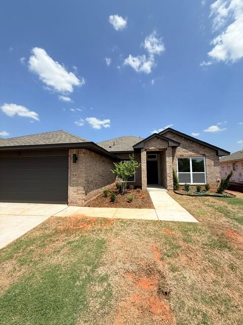 Experience the comfort and convenience of new construction in this thoughtfully designed move in ready home featuring 3 bedrooms, 2 bathrooms, and a flexible study with a barn door that can adapt to your lifestyle. The open concept layout creates an inviting space for everyday living, whether you are enjoying a quiet evening at home or gathering with friends. Large windows fill the living area with natural light, while the fireplace adds warmth and character to the heart of the home. The spacious kitchen is designed with both style and function in mind, offering a large island, granite or quartz countertops, and quiet close cabinetry that provides ample storage and workspace. The private primary suite offers a relaxing retreat with a garden tub, separate shower, and a generous walk in closet. Thoughtful finishes throughout the home combine comfort with everyday practicality. Located in the Cypress Creek community, this home offers convenient access to shopping, dining, parks, and daily amenities, with nearby I 35 providing an easy commute to both Oklahoma City and Norman. The community is designed to provide a comfortable setting while keeping you close to the places you need most. If you have been searching for a new construction home with an open concept layout, flexible living space, and modern finishes in Moore, this home is ready to welcome you. Schedule your private tour today and experience everything this home has to offer.