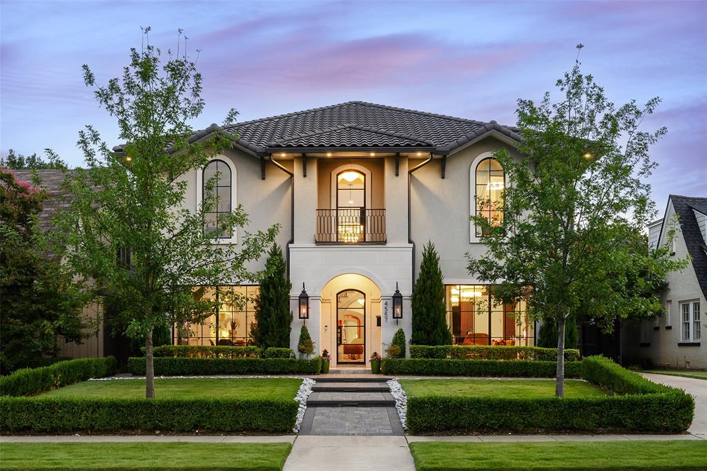 Beautiful transitional Mediterranean home located in the French streets of HP. Completed in August 2020, by Byers Custom Homes, this home features a smooth stucco exterior & durable 50yr barrel tile roof. The home features many custom upgrades, including a bespoke iron front door, expansive iron-framed windows, designer wallpapers & light fixtures, custom drapes, & Lutron lighting. A grand 20ft entryway w an elegant staircase welcomes you into the home. On your left, the formal dining room showcases designer wallpaper & floor to ceiling windows & has convenient access to the wet bar & kitchen, creating the ideal space for festive gatherings. Flanking the foyer, French doors open to the formal living rm, w custom built-ins & acoustic paneling, offering a sophisticated ambiance, or the perfect opportunity for a converted media rm. The gourmet kitchen boasts an eat-in island, appointed w stainless-steel appliances; a Wolf range, oversized Subzero refrigerator & freezer, warming drawer, & Sonic ice machine. The wet bar features a wine refrigerator, dishwasher, & a Scotsman ice machine. The butler’s pantry features a builtin Miele coffee machine, steam oven, microwave, & mini refrigerator. Upstairs, the elegant primary features a Juliette balcony, & a luxurious bath w marble & quartz finishes, a double shower & double vanity, & soaking tub. Dual custom closets & an additional dressing rm provide ample space for storage. On the second level, 3 additional en-suite bedrms w walkin closets. A game rm & flexible guest quarters (or optional 5th bedrm) are accessible via a private staircase. An elevator also provides access across all levels. The backyard includes a covered patio & living space that overlooks the sparkling pool, complete w a gas fireplace & retractable screens, providing the perfect setting for year-round entertaining. The immaculate climate-controlled garage is a car-lover’s dream, including Swisstrax flooring, professional-grade cabinetry, & industrial fans.
