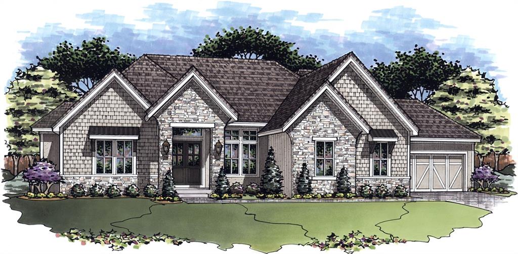 The expanded Firethorn by Roeser Homes - A spectacular Reverse 1.5 Story with a 4 car garage on an estate lot in Hidden Lake Estates! Come pick your finishes! This stunning home is planned for upgrades inside and out! This open concept plan features a spectacular great room with limestone fireplace, built-in shelving & soaring vaulted ceilings! Gourmet kitchen has island with quartz tops, gas range, custom cabinets and hood, prep kitchen that connects to pantry and a large mudroom with benches and lockers off garage. Main level primary suite offers an abundance of space and privacy with hardwood floors, zero-entry shower, freestanding tub, double vanities and a large walk-in closet that conveniently connects to the laundry room with sink. Main floor also has a second bedroom/office, a second full bath and a half bath for guests. Enjoy the outdoors on the large covered deck with built-in grill space. The lower level features three additional bedrooms, two full baths, a half bath, wine room and a large rec room with second fireplace and a full wet bar - perfect for entertaining. Walkout lot backing to trees. Tile roof and suspended garage for extra storage/finish space. Impeccable design and details throughout! Combined with full access to Cedar Creek's incomparable Amenity Package including: 65 Acre fishing and sailing lake, 3 swimming pools, Clubhouse with gym, racquet/basket court, Lighted tennis and pickleball courts, volleyball courts, parks, playgrounds and trails. Welcome home!