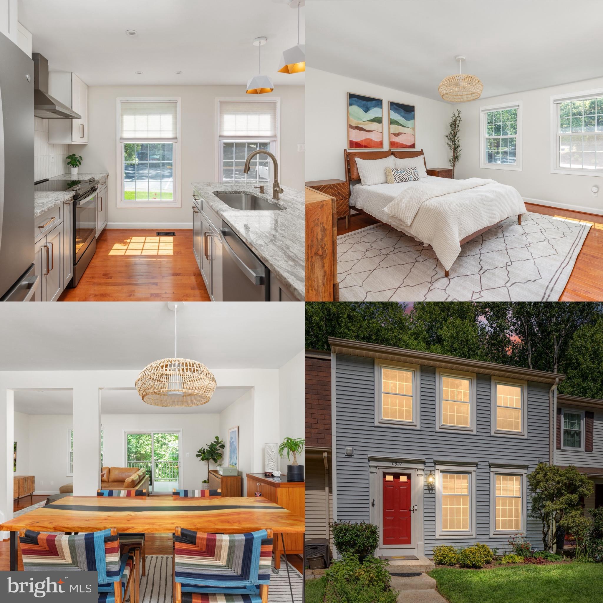 Welcome to 10927 Harpers Square Court, a beautifully updated contemporary townhome tucked away on a quiet cul-de-sac in Harpers Square Cluster of Reston. Backing to dense woods and a peaceful creek, this move-in-ready home offers modern design, low-maintenance living, and exceptional access to everything Reston has to offer.Inside, you'll find an open-concept main level highlighted by a stunning, fully renovated kitchen (2021) featuring custom cabinetry, updated appliances, a redesigned layout, under-cabinet LED lighting, and sleek finishes. The home's contemporary character is showcased through floating staircases, hardwood flooring, recessed LED lighting, and abundant natural light. Extensive renovations over the years include beautifully updated bathrooms, hardwood flooring throughout, whole-house interior paint, and thoughtful upgrades that make this home truly turnkey.Step outside onto the brand-new Trex deck (2024) for morning coffee or evening entertaining. Additional features include a spacious utility and storage room, custom California Closets,  whole-house central vacuum system, efficient Carrier HVAC with humidifier and UV air purifier, updated electrical panel, Nest smart home technology, micromesh gutter guards, and numerous additional improvements completed through 2026.Beyond the home, you'll enjoy an active and engaged community with access to all Reston Association amenities, including pools, tennis courts, pickleball, trails, parks, lakes, and the Reston Community Center. Residents also enjoy two community EV charging stations, a tot lot, ample parking, and immediate access to the Reston trail system, the Washington & Old Dominion Trail, and the Cross County Trail.The location is second to none—within walking distance of Sunrise Valley Elementary School, South Lakes Village Center, Safeway, CVS, Starbucks, Red's Table, Cafesano, Meadows Frozen Custard, and neighborhood tennis and pickleball courts. You're also just one mile from the Wiehle-Reston East Metro Station and Reston Station, minutes from Reston Town Center and Wegmans, approximately 10 minutes from Dulles International Airport, and enjoy convenient access to the Dulles Toll Road and major commuter routes.This is a rare opportunity to own a meticulously maintained, thoughtfully updated contemporary home in one of Reston's wonderful neighborhoods.