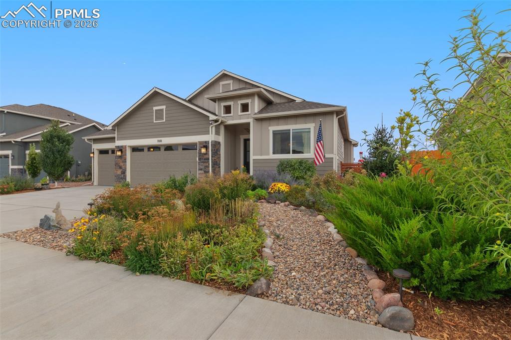 Welcome home to this well kept, open floor plan home in the Mesa Ridge neighborhood! Offering easy access to I-25, shopping, Fort Carson and much more, this well is sure to be ideally situated for your needs. This home is perfect for entertaining, offering space on either floor for family or guests to enjoy. The kitchen, featuring a large granite island, newer stainless steel appliances and a wine fridge is perfect for experienced home cooks and those that like to cook together. Enjoy the gas fireplace in the spacious living room, or spend some time on the covered deck over the large, private backyard. The lower floor, at garden level, offer plenty of natural light. Space abounds for your hobbies or guests, or setting up for entertainment. A junior suite with attached bath can be found for long term guests as well! Individuals wanting a shop and place for parking need look no further as the attached 5 car tandem garage offers room for both. The installer garage cabinets and overhead storage racks also allow for plenty of storage without crowding the space. And an installed 220V charger is ready for your electric vehicles as well. Featuring solar that will be paid off, this home is sure to cut your utility bills as well. Lastly, with no HOA, you have the freedom to do more to customize your home as you see fit.  Well worth your time and a visit, make this your new home today!