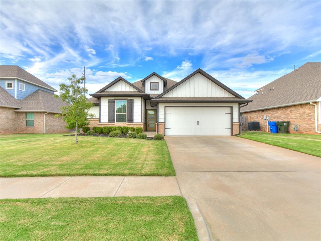 Built in 2021, this 3-bedroom, 2-bath home in Cedar Lane combines modern comfort with thoughtful design. The open floor plan makes everyday living easy, with a spacious kitchen featuring a large island, coffee bar, and walk-in pantry that flows into the living area with its cozy gas fireplace. The private primary suite offers double vanities, a walk-in shower, and direct access to the laundry room for added convenience. Two additional bedrooms provide flexibility for family, guests, or a home office. Step outside to enjoy the covered patio—great for relaxing evenings or casual get-togethers. Located near OU and Highway 9, this home is part of a growing area with new shopping and dining options on the way, making it a welcoming place to settle in and enjoy Norman living.