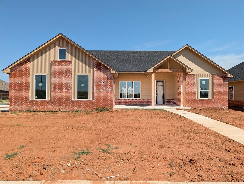 This single-story, 3-bedroom, 2-bath home has a modern, open layout with a smart use of space throughout. Tile flooring runs through the main living areas, and a wall of windows across the back of the home brings in plenty of natural light. The living room is anchored by a modern fireplace feature wall, creating a cozy, inviting gathering space.The kitchen offers plenty of workspace with quartz countertops, custom maple cabinetry, and a large island. A built-in microwave sits above the range, keeping the layout simple and functional. Just off the kitchen is an oversized mudroom with access to a spacious pantry and laundry room, giving you plenty of room for storage and everyday organization.Off the secondary bedrooms, an additional flex space adds even more versatility to the floor plan. Use it as a pocket study, playroom, homework area, reading nook, or whatever best fits your needs.The primary suite includes a well-appointed bath with a separate tub and shower and a private water closet. The home also includes a 2-car garage, fully sodded yard, and sprinkler system already installed for easy lawn care. Overall, it’s a bright, practical home with a clean modern feel and a layout that uses the space exceptionally well.Please note: Listing agent is related to seller.