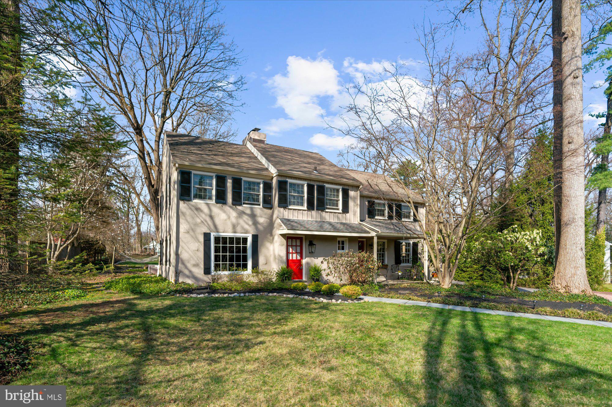 Devon was just named as one of the top 10 places to raise a family in Pennsylvania by "Travel & Leisure"! This charming Devon farmhouse is in a fabulous location, close to everything you need & want! You can even walk to the train station. The flagstone pathway welcomes you into the entrance hallway with a coat closet & Powder Room. Note the random-width, hardwood, peg flooring!! The spacious Dining Room features large windows (new Anderson window in the front!) with plantation shutters and a gas fireplace. The Family Room has nice built-ins, a lovely, new Anderson bay window with window seat, and french doors leading to the most spectacular back patio and yard featuring a stone fireplace and a yard with more than enough space for a pool, football field, or anything else you could imagine! The cozy Den, with a beamed ceiling, offers a wood-burning fireplace which is perfect for the cold winter nights! The Kitchen is nicely updated, offering an induction cook-top range, stainless appliances, a cozy seating area, a door to the cutest little covered front porch, which is the perfect place for your morning coffee, and a door to the driveway and garage. Upstairs, you'll find the bright Primary suite featuring 4 windows, two large closets, & a cute, tiled bathroom with stall shower. There are three additional spacious Bedrooms with good closet space, and a New Hall Bath. There is also beautiful hardwood flooring on this level. Steps from the hallway lead up to a partially floored, large attic with expansion potential. The second floor also has all new Anderson windows, except the 4 on the back of the house. The Basement is unfinished, neat & clean, and offers the laundry area with newer Maytag, top-loading washer & dryer, storage shelving, a workshop area, and a large crawl space with vapor barrier. Schedule your appointment today to see this very special home! Owner is a licensed Real Estate Agent in PA, & believes the Sq Footage listed does not include the added Family RoomProfessional photos coming Wednesday!