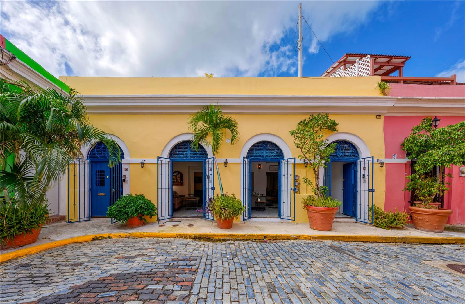 A rare opportunity to own a unique historic jewel in the heart of OSJ, offering a wealth of Old-World charm with an enviable location on a quiet, one-way street just moments away from the ocean. Spanning a total of 2,630 Sq. Ft. across two levels, the 6-bed, 4-bath property can serve as either a single family residence or as three distinct units for short-term rentals, each with its own dedicated kitchen and appliances. Unit I - Approx. 1,022 Interior Sq. Ft. with 3 Beds, 2 Baths. Unit II - Approx. 550.5 Interior Sq. Ft. with 1 Bed, 1 Bath. Unit III - Approx. 746 Interior Sq. Ft. with 2 Beds, 1 Bath. 10 McArthur’s two rooftop terraces and two patios serve as some of the property’s many highlights, affording the perfect spaces for alfresco dining and entertaining. Versatile and ideal for residential or income-generating use, the property overlooks El Morro and is beautifully accented by ocean vistas. Old San Juan is the epicenter of Puerto Rican culture and is dotted with several UNESCO World Heritage Sites. It serves as one of the leading tourist destinations in the Caribbean and its celebrated buildings are renowned for their elegance and historic significance. The area is known for its numerous dining, shopping and nightlife options. Minutes away from Condado Beach and the Miramar Arts Districts. Stroll along the cobblestone streets and experience the mesmerizing vibrancy of what we call El Viejo San Juan.