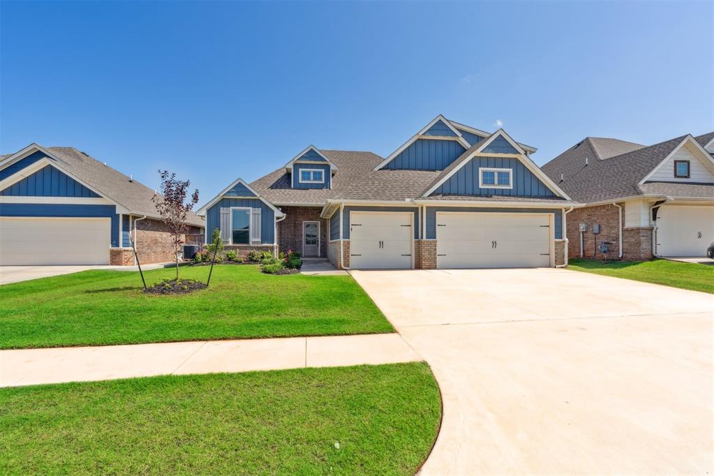 Welcome to this thoughtfully designed Hummingbird Bonus Room floor plan, offering approx. 2,459 sq. ft of total living space in the highly sought-after Deer Creek School District. Situated in the vibrant & amenity-rich community of The Grove, this home features 2,214 Sq Ft of interior living & 245 sq. ft. of covered outdoor space—perfect for everyday comfort & effortless entertaining.
Inside, you’ll find 4 large bedrooms, 3 full baths, a true BONUS ROOM upstairs, & 3-car garage equipped w/a storm shelter for added peace of mind. The open-concept living room showcases a dramatic floor-to-ceiling stacked stone gas fireplace, 2 large windows that invite natural light, & barn door accent. 
The chef-inspired kitchen is outfitted w/built-in stainless steel appliances, including an electric oven, microwave, & dishwasher. Elegant details include 3cm quartz countertops, a decorative backsplash, custom vent hood, deep sink, & ceiling-height cabinetry that provides generous storage. The serene primary suite boasts a sloped ceiling & spa-like en suite bath w/dual sink vanity, walk-in shower, whirlpool tub, & his & hers walk-in closets! The home has been freshly painted & carpets have been professionally cleaned throughout.
Step outside to your covered back patio, where a stunning outdoor fireplace sets the scene for cozy evenings or hosting friends all year round. Additional upgrades include: Smart Home Technology, Whole-home air purification system, Rinnai tankless water heater, R44 insulation for energy efficiency, Outdoor security cameras (included). A Water softening system is also included.
As a resident of The Grove, you’ll enjoy access to top-tier community amenities: 2 fitness centers, 2 swimming pools, basketball court & soccer field, scenic walking trails, multiple playgrounds, and several fully stocked fishing ponds. This is your opportunity to own a beautiful, well-appointed home in a welcoming neighborhood that offers something for everyone. Welcome home!