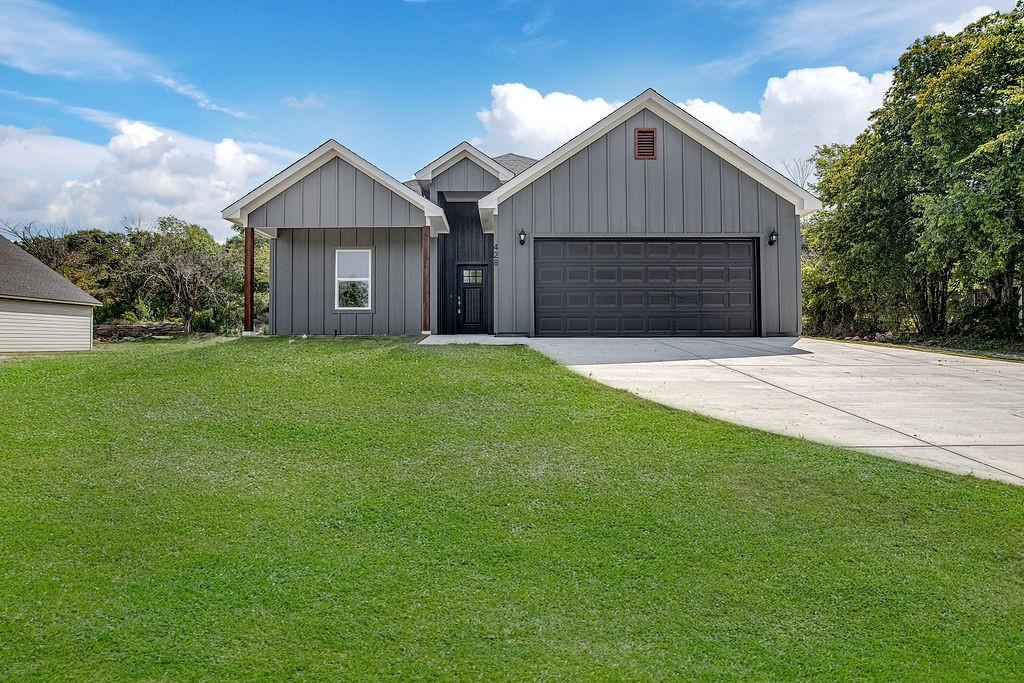 HUGE LOT & BACKYARD! NEW CONSTRUCTION & USDA ELIGIBLE FOR 0% DOWN PAYMENT!! Welcome to the McCall floor plan at 428 Wilshire Ave, offering a perfect blend of comfort and convenience! This thoughtfully designed 4-bedroom, 2-bathroom home provides 1,659 sq. ft. of living space, complete with a 2-car garage, covered front porch, and an open back patio ideal for relaxing or entertaining. Inside you will find granite countertops, custom, soft-close cabinetry, luxury vinyl flooring throughout living areas and carpet in bedrooms for that cozy feel. 

What truly sets this property apart is the expansive .4-acre lot—a rare find that gives you endless opportunities for outdoor living, gardening, or even future additions. Inside, the open layout flows seamlessly from the kitchen to the living area, creating a bright and inviting atmosphere!

Located just minutes from the highway for quick commutes, this home also places you close to Eagle Mountain Lake, where you can enjoy boating, fishing, and weekend getaways.

Don’t miss your chance to own a modern new construction home with space to spread out, both inside and out!