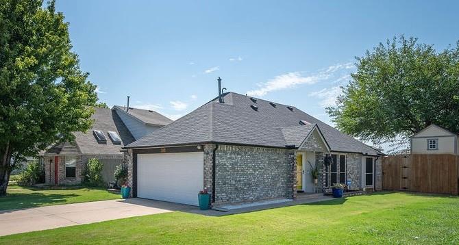This beautifully maintained home in the heart of Moore offers a blend of warmth, functionality, and thoughtful updates. With three bedrooms and two bathrooms, it has a layout that feels open yet cozy, perfect for everyday living.

Tile flooring flows through the main areas, while the bedrooms are carpeted for comfort. The kitchen features stainless steel appliances, ample cabinet space, and a clean, neutral design that makes it easy to settle right in.

The third bedroom is located upstairs and doubles as a flexible loft space, ideal for a home office, guest room, or quiet retreat. Major updates include a roof replacement in 2020 and a recently updated hot water tank. The backyard is fully fenced with an eight-foot privacy fence and includes a storm shelter for added peace of mind.

Located within Moore Public Schools and just minutes from shopping, dining, and local amenities, this home combines charm, location, and peace of mind in a space that’s ready to welcome you home.
