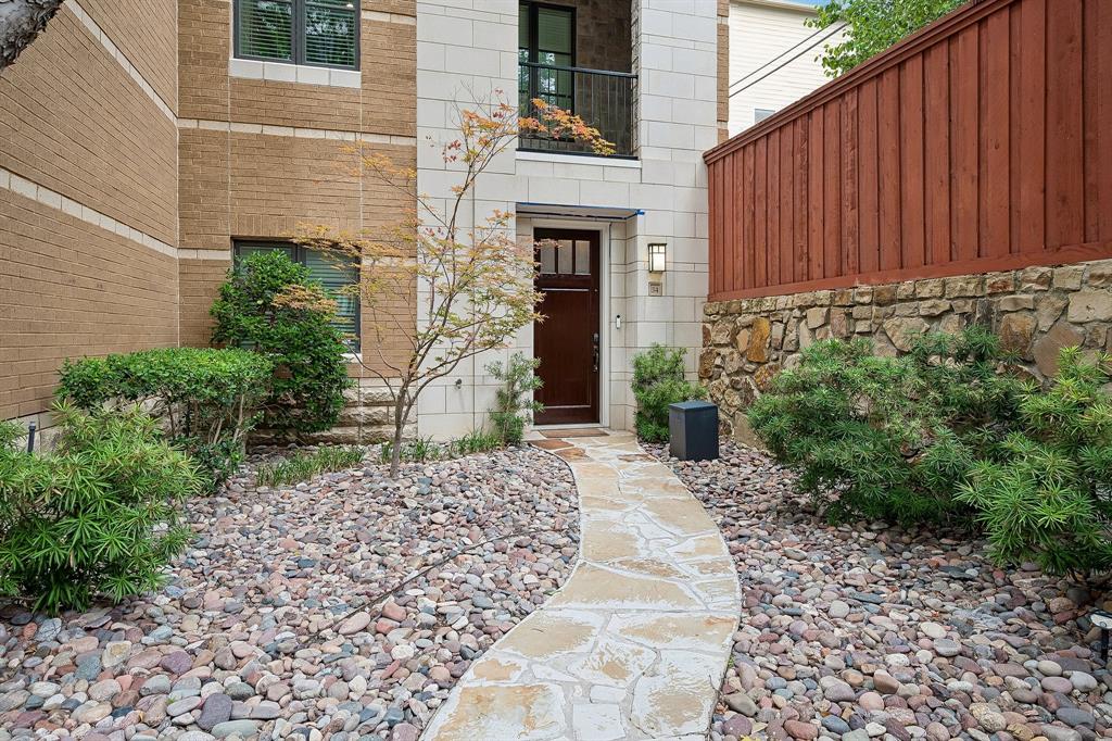 Discover the best of Uptown living in this beautifully appointed contemporary townhomes. Bathed in natural light, this elegant residence welcomes you with an open concept, high ceilings, and expansive windows. The gourmet kitchen features quartz counter tops, stainless steel appliances, gas cooking, abundant cabinets and a spacious lighted island . The serene primary suite offers a spa inspired bath and large walk in closet. The separate guest suite on the first floor provides comfort and privacy for guest. A dedicated office adds versatility for remote work. The roof top deck is a spectacular in the evenings, Space for dinner parties or just hanging. 2 car attached garage. just steps from the community pool. Just a blocks  from the Katy Tail, west village, Knox Henderson, and Dallas' finest dining, shopping and entertainment.. This home delivers a rare blend of luxury ease and vibrant walkable lifestyle luxury buyers desire.