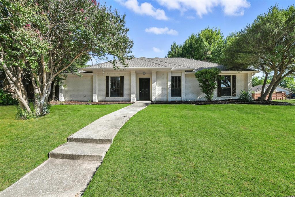Completely Renovated with High-End Upgrades – Pool, Kitchen, and Baths Already Done. Skip the remodel—this home has already been updated with the most expensive and desirable improvements, inside and out. The pool has been fully replastered and surrounded with all-new decking, creating a clean, modern outdoor space built for longevity and entertainment. All three bathrooms have been completely renovated, featuring new tile showers, quartz countertops, updated fixtures, and tile flooring. The kitchen is fully customized with GE Profile stainless appliances, granite countertops, white cabinetry, tile backsplash, and modern hardware. Luxury vinyl plank flooring runs throughout the home. The living room features vaulted ceilings, a gas fireplace with painted brick surround, and a wall of windows overlooking the backyard. A second living space with attached bath and exterior access is very flexible and could function as a game room, office, or as a fourth bedroom for guests or multigenerational living arrangement. The primary suite includes space for a sitting area, and the garage access is being closed for more privacy.  Additional updates include new light fixtures, ceiling fans, and fresh exterior paint. The oversized covered patio offers year-round outdoor living and shade. Located in a well-established, sought-after neighborhood with easy access to major highways, shopping, and dining—this move-in ready home checks every box.