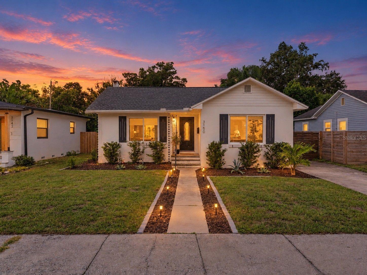 Historic character, an upgraded kitchen, and space to fit your lifestyle—all near Central Avenue and the Grand Central District. This renovated 3-bedroom, 2-bath home in the Historic Kenwood area blends preserved architectural details with thoughtful updates, including a roof installed in 2020 and an HVAC system replaced in 2021.The welcoming living room opens to an upgraded kitchen featuring stainless steel appliances, KraftMaid soft-close cabinetry, granite countertops, and an InSinkErator disposal. A bistro-style dinette nook offers a spot for everyday meals, while the bonus room provides flexibility for a home office, studio, dining room, or additional living space.Located at the rear of the home, the primary suite features a large walk-in closet, ceiling fan, LED lighting, and an updated bathroom with a double spa-style vanity and jetted massage tub. The second bathroom has also been updated.Engineered hardwood flooring extends throughout most of the home. Preserved archways, windows, and plasterwork maintain its distinctive character. Additional features include Whirlpool Duet front-loading laundry with steam, blinds throughout, and newer doors.Situated outside a flood zone, this home offers character, versatile space, and convenient access to the surrounding St. Petersburg lifestyle. Schedule your showing today!