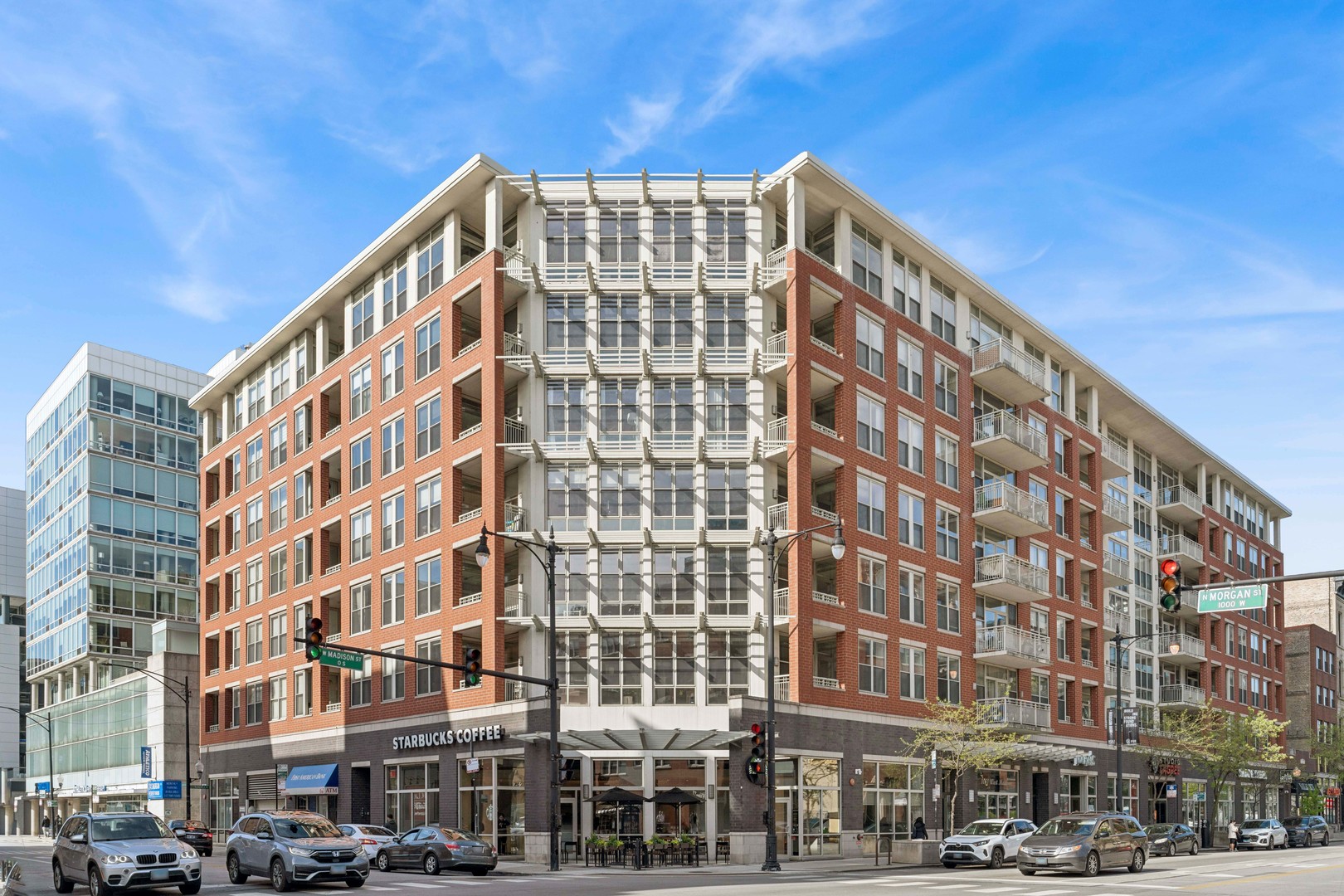 Enjoy classic West Loop living in this light-filled, fully enclosed 2 bed/2 bath condo. The open floor plan lends itself to a variety of layouts with plenty of space for large living area and designated dining space at the island or a more formal table set up. Additionally, there is a private patio, perfect for enjoying the summer evenings. The large kitchen features plenty of prep space and storage. The spacious en suite primary bedroom gets tons of light with floor to ceiling windows and has plenty of room for a king bed + desk or workout area. Additionally there is TONS of closet space in the suite. The dual-sink and full tub bathroom round out the primary bedroom. The guest bedroom is fully enclosed and provides a lot of options as a combination bedroom/office, nursery, workout room, etc. Large separate storage unit is located directly across the hall, a convenient area to house larger items just a few steps away. Additionally, the building features a large sundeck and gym - all the conveniences without leaving your building. The neighborhood is unmatched with world class dining and shopping just steps from your front door! Heated, garage parking included in price.