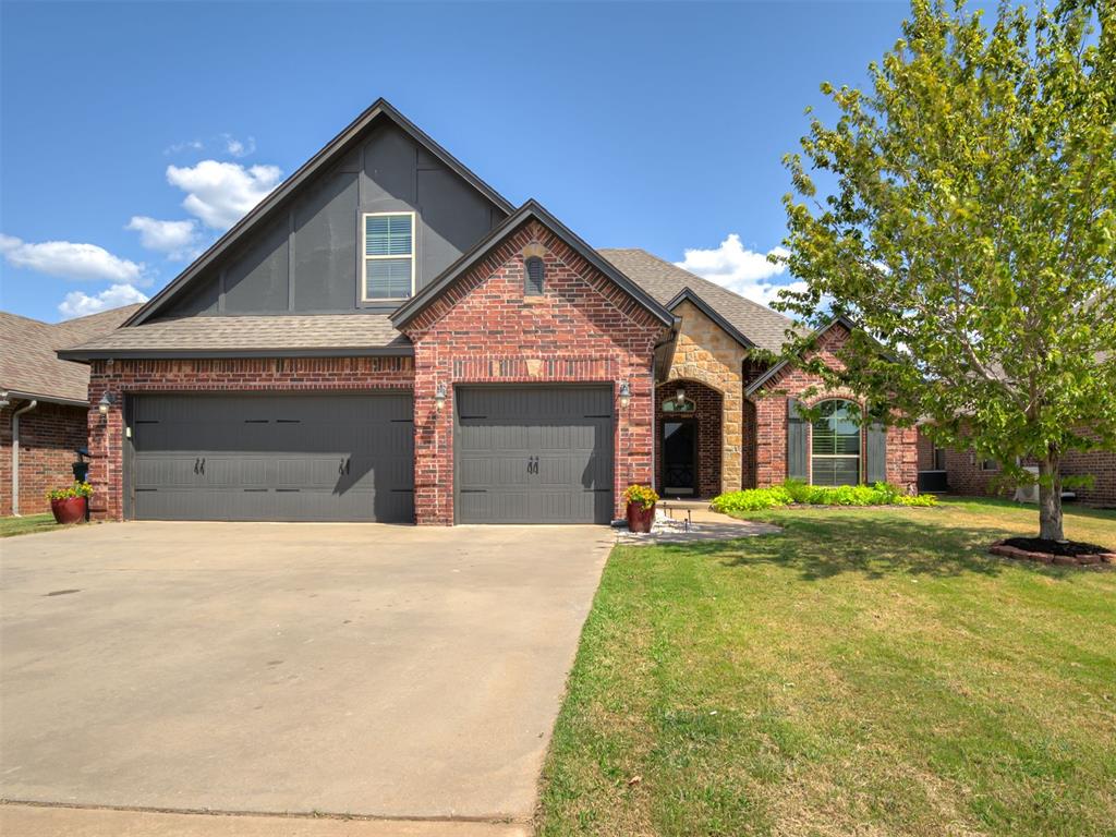 Welcome home to this beautifully maintained 4-bedroom, 3-bath home offering 2,181 square feet, a flexible upstairs bonus room and a 3-car garage! From the moment you arrive, the brick and stone exterior and inviting entry set the stage for all this home has to offer. Inside, the spacious living room features crown molding, a gas-log fireplace and an open layout that flows easily into the kitchen and dining area. The kitchen offers granite countertops, stainless steel appliances, a built-in gas range, oven and microwave, plenty of cabinetry and great workspace for everyday living and entertaining. The primary suite provides a comfortable retreat with two separate vanities, a garden tub, separate shower, private water closet and spacious walk-in closet. Three additional bedrooms provide plenty of room for guests or a home office. Upstairs, you'll find a large bonus room with its own full bath, creating a wonderfully flexible space that could be used as a game room, media room, guest suite or additional bedroom. Step outside to the large covered back patio overlooking the fenced backyard—perfect for entertaining, relaxing and grilling. The 3-car garage provides plenty of parking and storage and includes an in-ground storm shelter for added peace of mind. Even better, some of the big-ticket improvements have already been taken care of with a new roof and fresh exterior paint in 2024. The neighborhood adds even more to enjoy with a beautiful community pool and park, along with nearby green space and outdoor recreation. With a flexible floor plan, 3 full bathrooms, 3-car garage, great outdoor living space and important recent updates, this home has so much to offer. Come see why 3715 Presidio Circle may be just the place you've been waiting to call home!