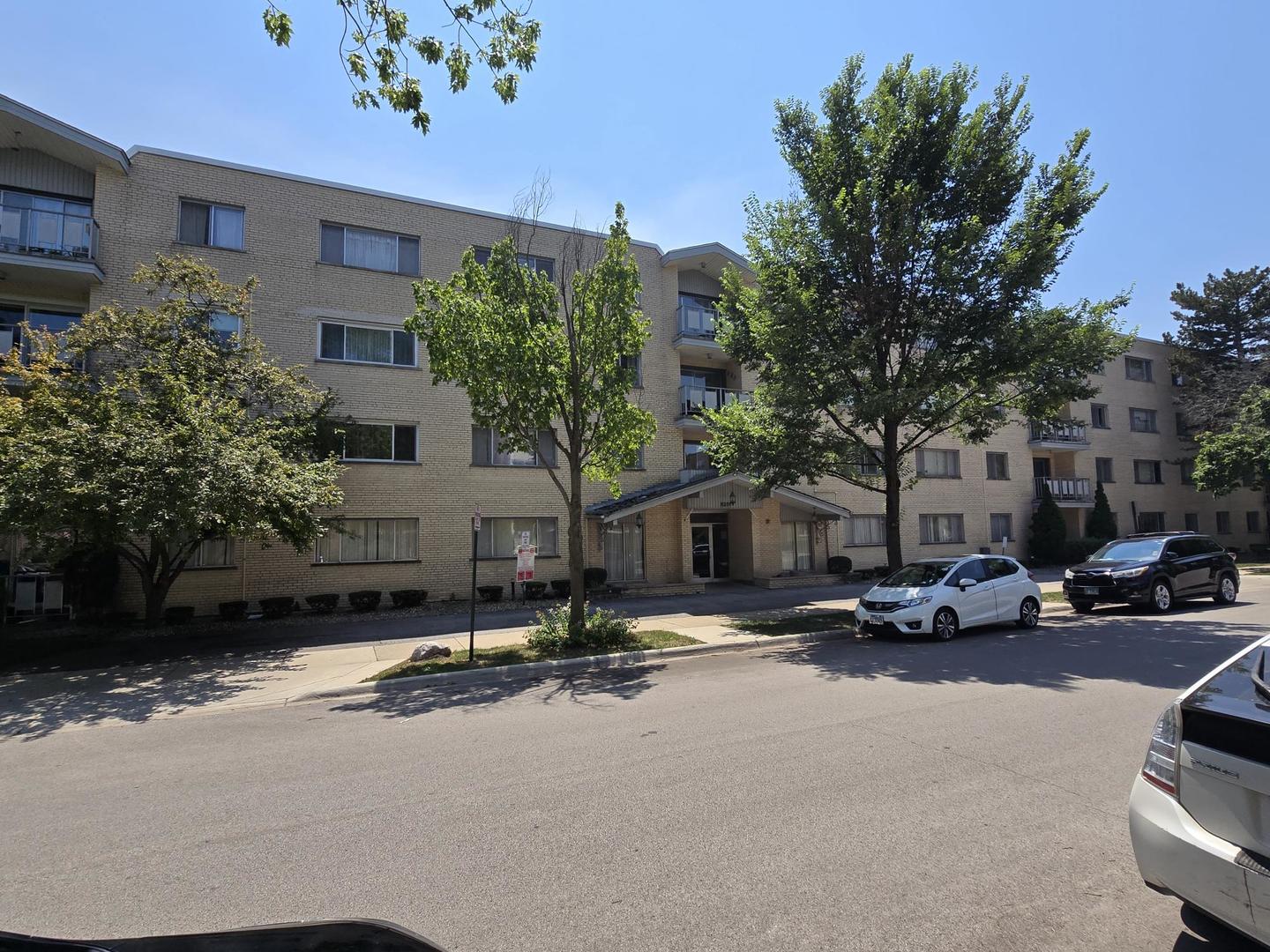 Downtown Skokie, steps from the live entertainment corridor of Lincoln Ave./Oakton St. a very clean top floor unit featuring large 2-bedrooms, 2-baths, move-in condition in an elevator building. Nice open layout and floor plan, large living room with vaulted ceiling and formal dining room opens to large, nice kitchen, master bedroom with walk-in closet. Nice large balcony facing northwest and southwest. The unit shows great. Monthly assessment includes heat, AC, water, cooking gas, and common insurance. Same floor laundry room. Special assessment of the final 2 months of payments made by the seller. Convenient location with steps to public transportation including the Metra, CTA yellow line, and all other amenities including school. Near major roads and Interstates. Party room, exercise room, bike room, and storage # 410 on main level. Showings are only on Saturdays and Sundays, between 12:00-7:00 p.m. No interior picture per sellers request.