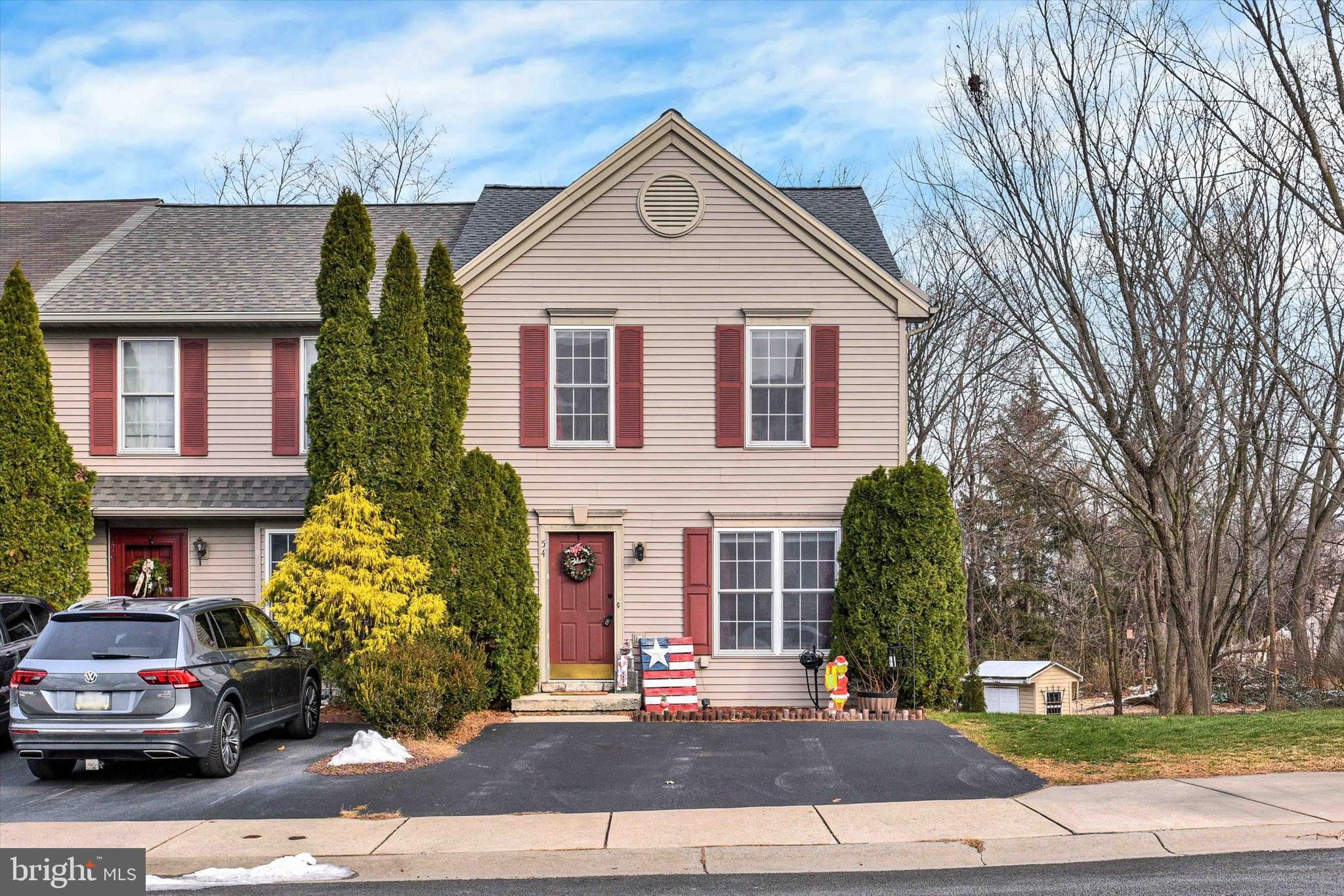 This end-unit townhome in the heart of Enola offers exceptional privacy, abundant natural light, and a functional layout designed for modern living—with no HOA or condo fees! The bright living room provides a welcoming entry which leads to the dining area and a spacious kitchen with ample counter and cabinet space, a large pantry, and an island. The kitchen opens directly to the deck, perfect for outdoor meals and entertaining.  The upper level includes a very generous sized primary bedroom with a walk-in closet and 2 additional bedrooms and full bath.  The finished lower level adds valuable living space, including a family room with sliders to a private patio and rear yard that backs to a wooded area with a small stream. A convenient half bath completes this level. Recent updates include new flooring throughout (2023) and a new roof (2024). With easy access to both the East and West Shores as well as Route 81, this home offers comfort, convenience, and excellent value. A joy to show!