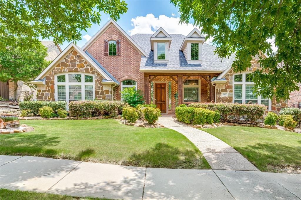 Welcome to this beautiful custom home with an impressive stone elevation and lush landscaping, nestled in the prestigious Castle Hills community. This spacious home offers an open floor plan with four bedrooms, four full bathrooms, a study that can serve as a fifth bedroom, and a three-car garage for plenty of storage.  Perfect for both entertaining and everyday living, it features a media room, providing versatile spaces for family fun and relaxation. Thoughtful updates throughout include double crown molding, wainscoting, decorative lighting, rich hardwood floors, plush carpeting, a neutral color palette, and tasteful faux finishes.  The gourmet kitchen is equipped with custom cabinetry, granite countertops, stainless steel appliances, double ovens, and plantation shutters for a classic touch. Every detail in this home combines timeless charm with modern comfort—don’t miss the opportunity to make it yours in one of Castle Hills’ most desirable neighborhoods!