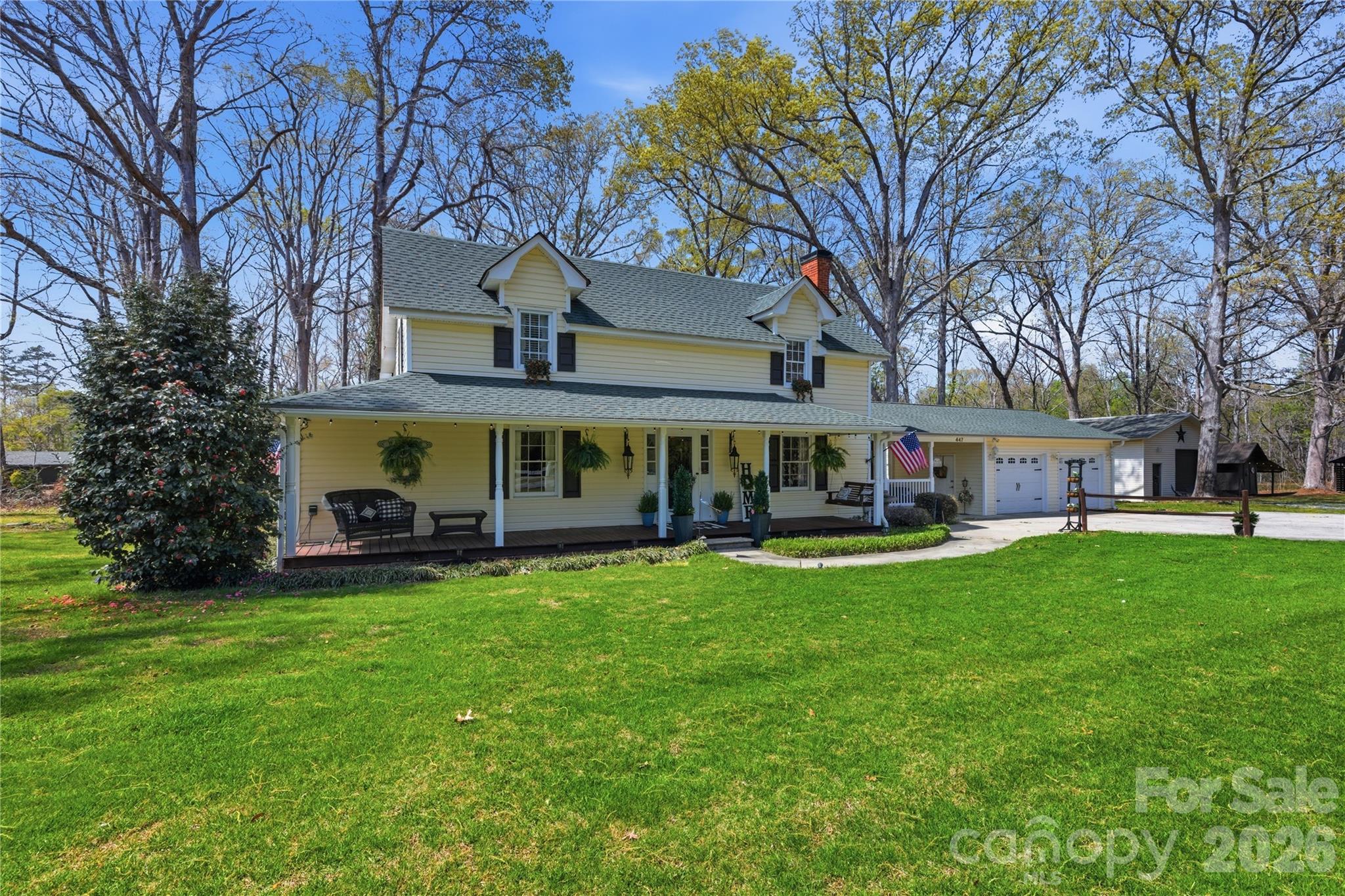 Bring your animals, your equipment, and your dreams—this unrestricted mini farm offers the space, freedom, and versatility you’ve beensearching for! Spacious 4BR/2.5BA home offering approximately 3,119 sq ft situated on 2.06 unrestricted acres in a peaceful countrysetting. This property is ideal for those seeking a mini farm lifestyle with no HOA or restrictions—horses, chickens, goats, and more areall permitted. The home has been well maintained and recently refreshed with updated interior and exterior paint, along with a freshlypressure washed exterior and patio, providing a clean and move-in ready feel. Inside, you’ll find generous living spaces with room forboth everyday living and entertaining. Step outside and take in the quiet surroundings from the large covered front porch—perfect formorning coffee or relaxing evenings while enjoying the privacy of country living. The property is designed for functionality and flexibility,offering ample space for campers, side-by-sides, trailers, or large business equipment. Whether you run a business from home orsimply need extra storage, this property delivers. Additional features include a barn with four small stables and a spacious loft area forhay or storage, along with open land suitable for gardening, recreation, or expanding your mini farm setup. Conveniently combining ruralcharm with practical usability, this property presents a rare opportunity to own acreage with endless possibilities for work, hobbies, or aself-sustaining lifestyle.