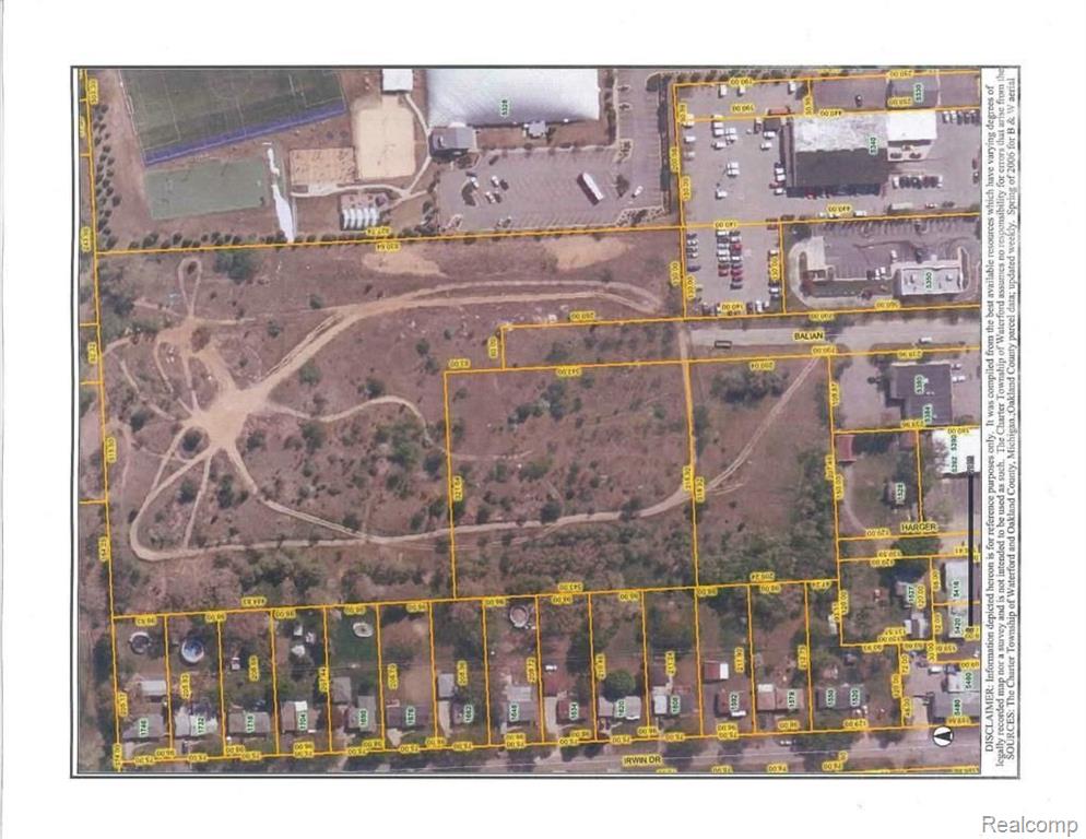 Land Contract Available!!

Approx 6.8 acres of commercial land zoned C-4 with easement access in Waterford Township just north of M59. 
13-16-451-026 

Initial conversations with Waterford Twp. Planning seem to indicate it would be possible to construct a sign along M59 in the easement thereby giving your business excellent exposure. 

Water and sewer have been extended from Highland Rd (M59) north on Balian Dr. The majority of the property is very flat, dry, and sandy. There is a hill on the east property line adjacent to the Oakland Yard

The Waterford community has a robust population over 145,000 people within a 5 mile radius. Over 40,000 vehicles travel on M59 daily who will see your sign!!

Oakland County International Airport is just east of the property. Some of the neighboring businesses include: Meijer's, Taco Bell, Wendy's, DQ, Arby's, McDonald's, Lunghammer Chevrolet, Suburban Ford, etc