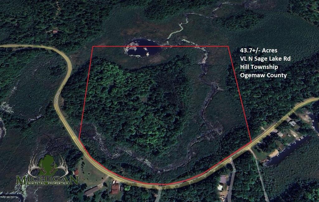 Welcome to your ''top of the hill'' up north wooded property with great views and scenery of the surrounding area, including beautiful Sage Lake!  Located in eastern Ogemaw County and just 10 minutes East of M-33 on Sage Lake Road, this parcel provides many different options for its next owner. There are multiple possible build sites for that dream home along with recreational activities such as hunting, fishing, hiking, canoeing, kayaking, and camping.  A great mix of hardwoods, including oaks & maples, with pines, cedar trees & a few apple trees throughout the wooded high area with thick pockets of cover provide both a food source and security for the wildlife.  The elevation changes on the property are something you need to see in person to truly appreciate!  The Au Gres Creek, which connects to Sage Lake flows through the property offering an excellent water source and numerous water related activities. The back portion of the property includes approximately half of a small ....pond to provide possible additional fishing activities or you can just access all-sports Sage Lake to fish, swim, and go boating.  With access directly off a paved road and minimal adjacent owners, this property offers seclusion and privacy while being able to enjoy incredible views and other nearby resources.  Don't wait on this unique parcel and give me a call today if interested! 

**Maps contained on our sites are there to simply depict the overall layout or shape of a given property and show what it looks like from an aerial view. These maps are neither a legally recorded map, nor any type of a legal survey and should never be used as such. Also "Acreage" amounts are displayed as according to the information we have obtained through local government and are in no way guaranteed or warranted to be exact.** 
 Current use is Hunting,Recreational.