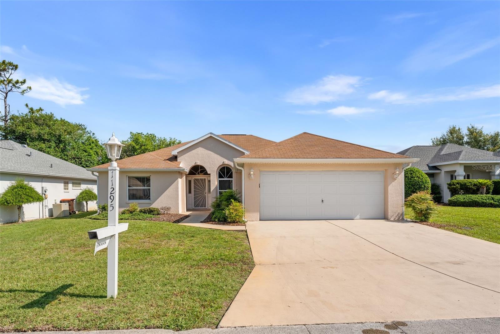 Brand new roof to be installed prior to closing! Welcome to this meticulously maintained home located in the desirable 55+ community of Oak Run fountains! Offering 2 spacious bedrooms, 2 bathrooms, plus a large office that can easily function as a third bedroom or even an in-law suite with a pocket door closing off the guest bedroom, office, and bathroom making a seamless living area. This residence boasts 2,047 square feet of comfortable living space.Step inside to a bright and open layout featuring high ceilings, abundant natural light, and multiple living and dining areas—perfect for both everyday living and entertaining. The spacious kitchen offers ample cabinetry and counter space, flowing seamlessly into the main living areas.The oversized primary suite includes a large en-suite bathroom with dual vanities and a walk-in closet. A well-sized guest bedroom and an expansive office/flex room provide plenty of versatility for guests, hobbies, or working from home.Enjoy Florida living year-round in the screened-in lanai ideal for relaxing mornings or quiet evenings. Additional features include a 2-car garage and excellent curb appeal.Residents of Oak Run enjoy a vibrant, active lifestyle with access to multiple clubhouses, pools, fitness centers, and a wide variety of social activities—all conveniently located near shopping, dining, and medical facilities.Don’t miss your opportunity to own this spacious home in one of Ocala’s most sought-after 55+ communities!
