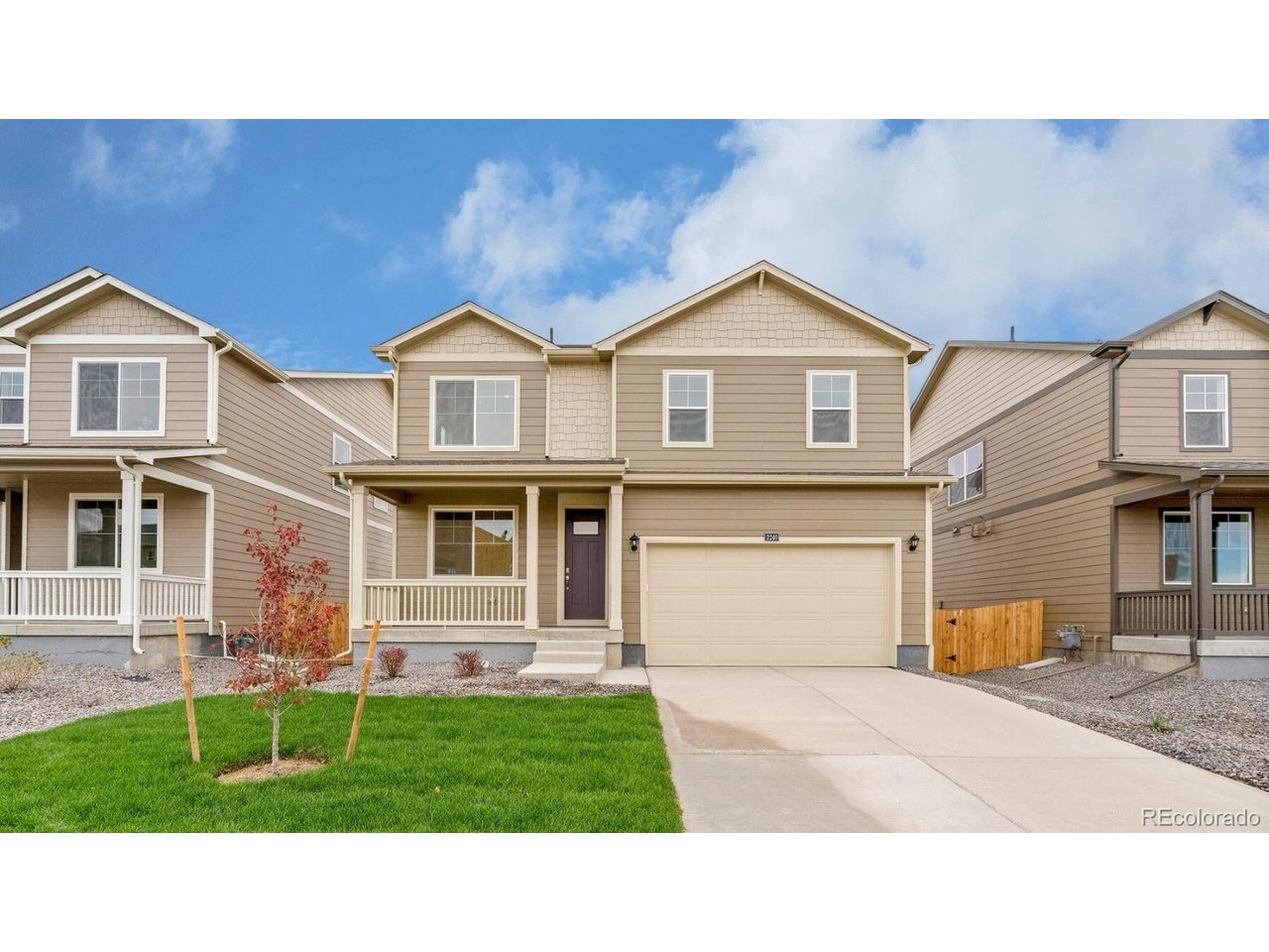 Below market rates are available with builder lender.Spacious homesite + Prestigious Douglas County Schools! Popular 2-story with lots of living space with 3 bedrooms, 2.5 baths, main floor study, upstairs laundry Plus loft that's a perfect hide-a-way. Light and bright decor highlights gray cabinets with crown molding, solid surface countertops, subway tile kitchen backsplash and beautiful plank flooring on most of the first floor. This home includes an extensive list of included features such as stainless range, microwave and dishwasher, 2 panel interior doors, 8' front door, Fully Landscape front and back! 8' tall garage door plus Smart home features like keyless entry, video doorbell, garage door control, lighting, thermostat and smart speaker! Washer, Dryer, Refrigerator and Blinds included. ***Photos are representative and not of actual property***