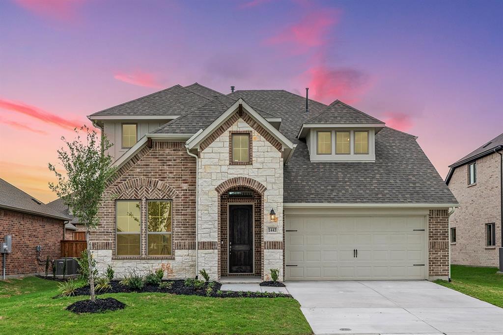MLS# 21135632 - Built by Pacesetter Homes - Ready Now! ~ Step into this impressive 5-bedroom, 3.5-bath home designed for comfort and style. The open layout features a game room with open railing overlooking the family room, creating a bright and connected space. The deluxe kitchen includes 42? upper cabinets, quartz countertops, a large island with pendant lighting and pop-up outlet, plus smart storage with pull-out trash and pot & pan drawers. Enjoy premium finishes like brushed nickel light fixtures, satin nickel bathroom hardware, and a stainless steel appliance package. Additional LED disk lighting in the family and game rooms enhances the modern feel. Relax on the covered patio and appreciate the convenience of full gutters around the entire house. This home blends elegance, functionality, and thoughtful details for the ultimate living experience.