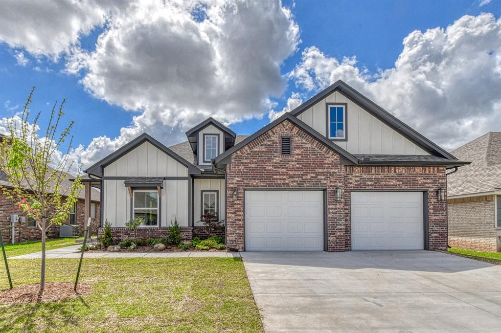 You'll love the STYLE of this NEW St. James Park home!! Cool 4 bedroom split plan (or 3+ study) 2.5 bath energy efficient home. Light & open living with gas log fireplace, kitchen with gas range, fully vented hood & functional "butler" pantry with barn door.  Built-in desk by 2 bedrooms & kitchen so totally useful! Primary bath double vanity AND no-lip walk-in shower. At the heart of St. James Park is a classy clubhouse/pool/fitness center, and the neighborhood has walking trails, ponds. So convenient to OU, new shopping etc.