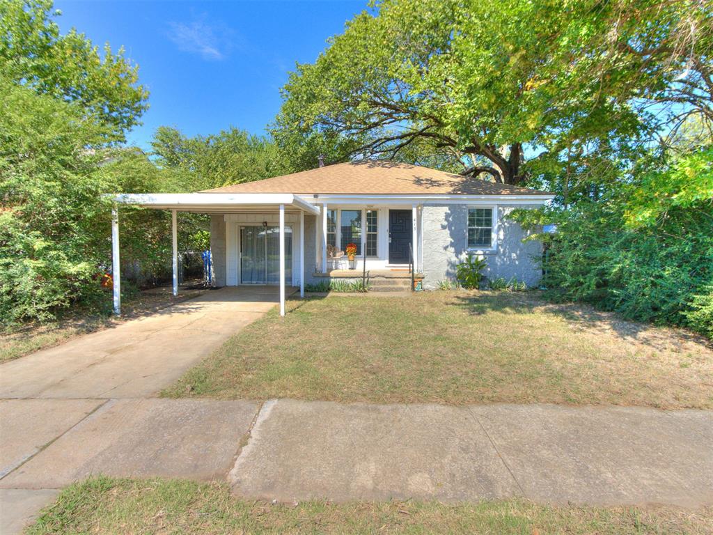 Welcome to this charming and well-maintained 3 bedroom, 1 bathroom home in the heart of Norman. Conveniently located close proximity to I35, highway9, OU campus, shopping, and dining. Built in 1940, the residence offers 1066 sqft of living space. Inside you will find a warm balance of historic character and spacious rooms. The bright living-room welcomes you with natural lights, leading in to a hallway with two bedrooms and a full bathroom with bathtub. The living-room will also lead you in to the spacious kitchen with plenty of cabinet space. the area for laundry is conveniently hidden behind sliding doors. The appliances are very well-kept and the dishwasher is brand new. few steps down from the kitchen, you will find an additional added room with access to the spacious private backyard with matured trees. Recent upgrades include new PVC pipes for the sewer, the A/C unit is approximately from 2018, as well as a newer roof.