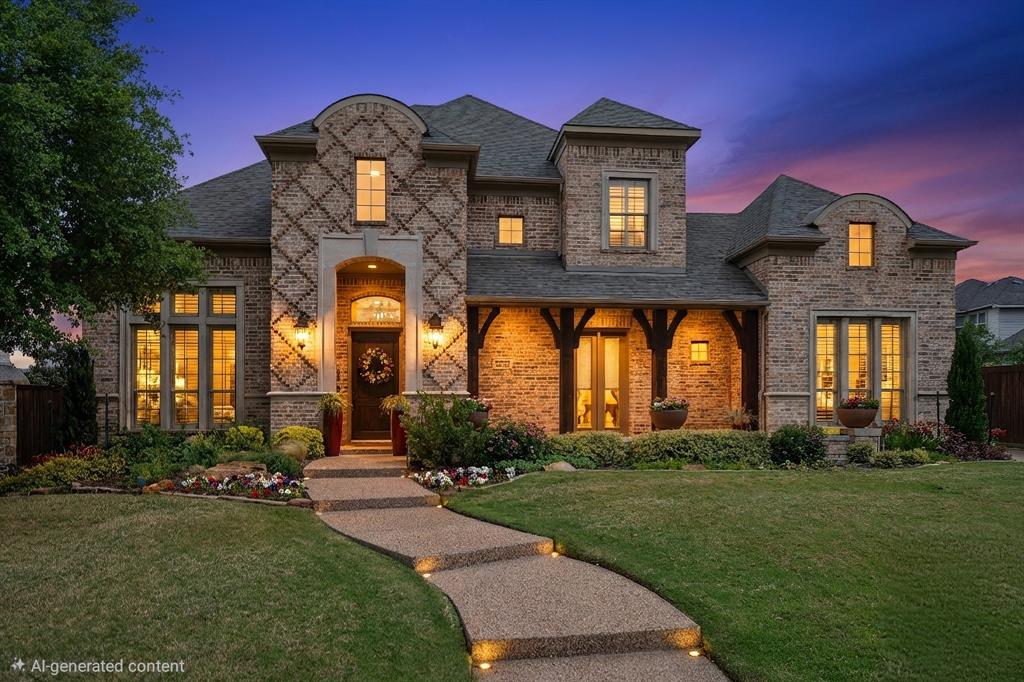 Beyond excellence in craftsmanship and exuding rare elegance of proud owners, this stunning estate is located in the award-winning 2,900-acre master-planned and mixed-use community of Castle Hills. Luxury and customization are standard in this neighborhood. Follow along as we hit a few of the highlights of this luxury estate. Arrive to an immaculate well-kept landscaped front elevation with extended side driveway and warm stone covered front porch. Enter to soaring ceilings and a winding staircase with updated wrought iron balusters. Hand scraped hardwood floors are in most of the downstair areas. Plantation shutters, several built-ins, extensive millwork, prime views, and personalized amenities that rival other estates, you will love calling this home. The first-floor flows seamlessly between the front guest room suite with access to a front porch, enclosed study, formal dining room, and an open living area with a prominent stone fireplace highlighted by natural light that floods the area from a wall of windows. An eat-in kitchen is adorned with stainless steel appliances, refined finishes, and both an open island and breakfast nook. Also on the first floor is the laundry room complete with sink, ample storage and access to one of the primary closets. The spacious primary suite with oversized  sitting room with French doors and retractable screen, opens to the deck and hot tub. The primary bath was completely remodeled and there are two His and Hers closets. Upstairs are three spacious bedrooms, game room with a wet bar and access to balcony with great views, media room, and a bonus room with a view and access to walk out storage in the attic. So many upgrades and so much attention to all the details. The backyard is a dream with outdoor kitchen; extended covered patio, a deck and hot tub, and a media cabana complete with retractable screens and views of hole #12 at The Lakes of Castles Hills. The property is the total package with location, condition and design.