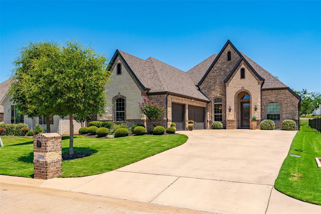Discover your dream lifestyle with this pristine single-story home on a golf course with sparkling pool in masterplanned community. Be welcomed into a fantastic open floorplan with sprawling ceilings, arched doorways and recessed lighting. Enjoy front views of the course without the commotion. This home sits behind the finishing green of Hole 1 and just beside the launch point of Hole 2, offering golf lovers the best of both worlds. This spacious layout offers 4 beds 3 baths, plus flex room offering wet bar and golf course views. The open kitchen is sure to wow with updated features like granite countertops, built-in appliances, modern lighting pendants, island, gas cooktop - creating the perfect space for entertaining, either formally or perhaps an informal get-together with family and friends poolside. Retire to the massive primary suite with a spa like bathroom and walk-in closet. Get away from the hustle and bustle of city life and enjoy the quiet charm of lake living. Park your toys and bring your storage for the oversized garage. Choose your lifestyle at The Resort at Eagle Mountain Lake with amenities like an 18 hole championship golf course, clubhouse, state of the art fitness facility, playground and pool.