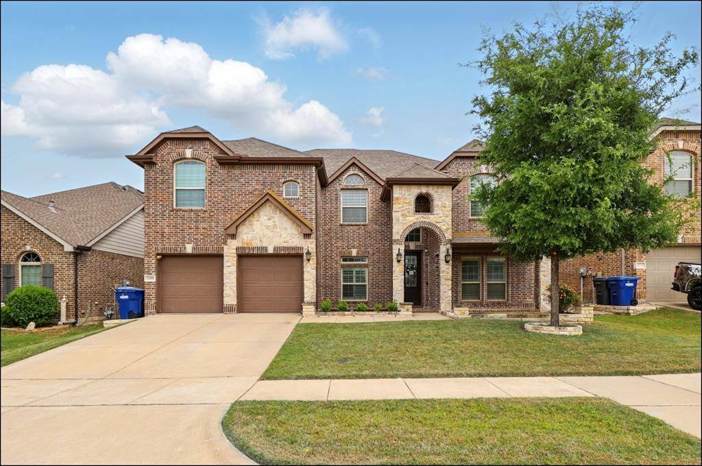 Welcome to your new haven in Mckinney! This stunning residence offers a perfect blend of modern amenities and timeless charm. 
Nestled in a desirable neighborhood.
Custom South facing 5 bedroom, 4 full bath home with 3 living spaces in desirable Prosper ISD. Spacious formal living and dining rooms off the entry with tray ceiling detail and big bright windows. Gorgeous easy to maintain luxury engineered hard wood floor through out the main living areas downstairs. Open floor plan with large central family room featuring floor to ceiling corner stone fireplace. Eat in kitchen with lots of counter space, white shaker cabinets, wood floors and built in appliances. Waher and Dryer will stay. The kitchen also boasts a large walk in pantry, island with breakfast bar and a butlers pantry to the formal dining room. Office downstairs could also be used as a 6th bedroom. Oversized primary suite down with huge walk in closet and en suite bathroom with dual vanities, garden tub and shower. 
Walking distance to elementary & beautiful community park with pool, splash pad, playground, walking trail, tennis court, zip line, work out stations and more!