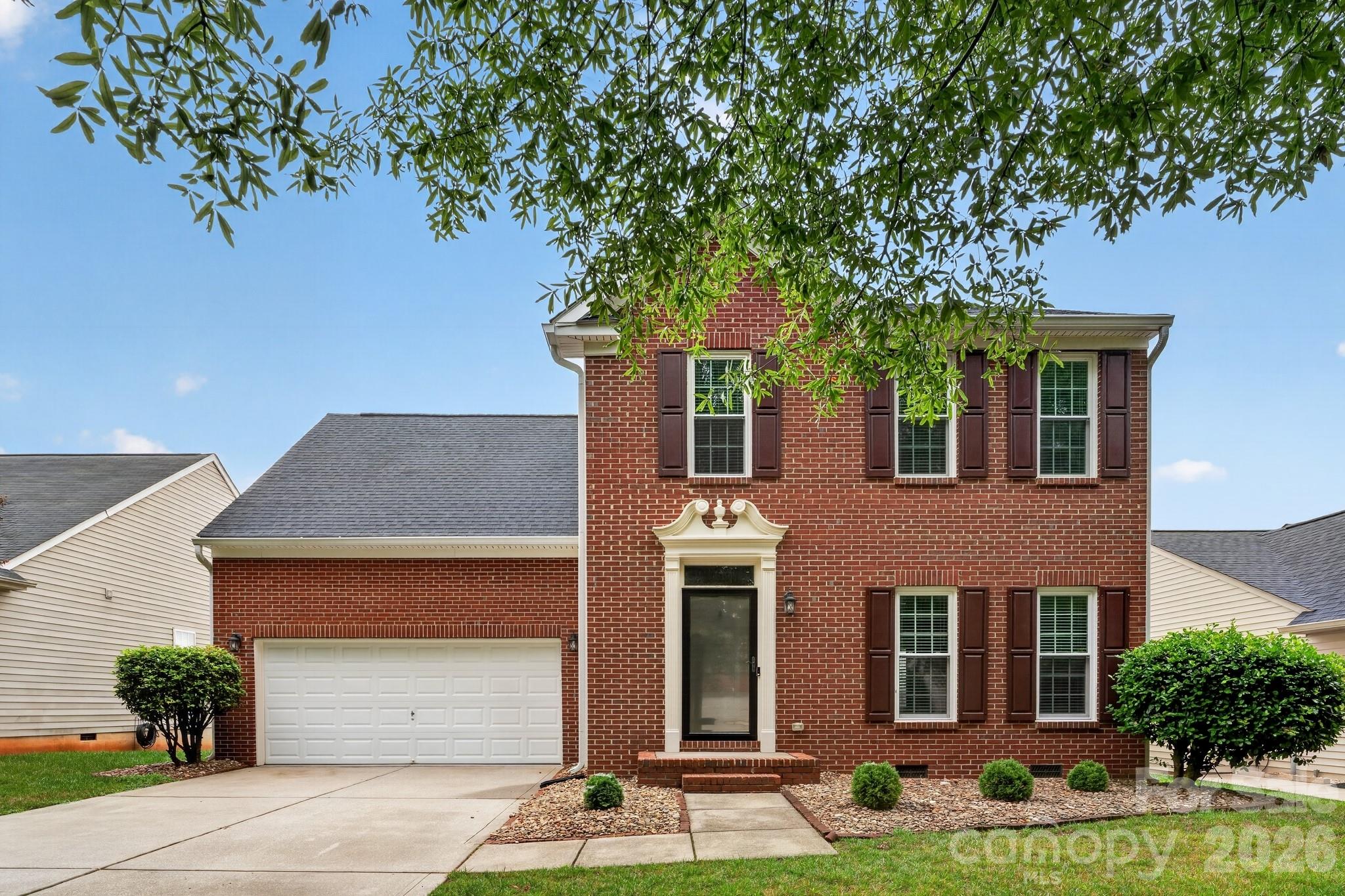 This inviting 3-bedroom, 2.5-bathroom home offers a classic layout with hardwood flooring, crown molding, and a cozy fireplace in the spacious family room. The well-appointed kitchen features rich cherry cabinetry, granite countertops, and stainless steel appliances, opening into a bright breakfast area. Upstairs, generously sized bedrooms provide comfortable living space, while the primary bathroom offers a soaking tub and separate shower. A fenced backyard rounds out this charming home, full of character and ready for its next chapter!
