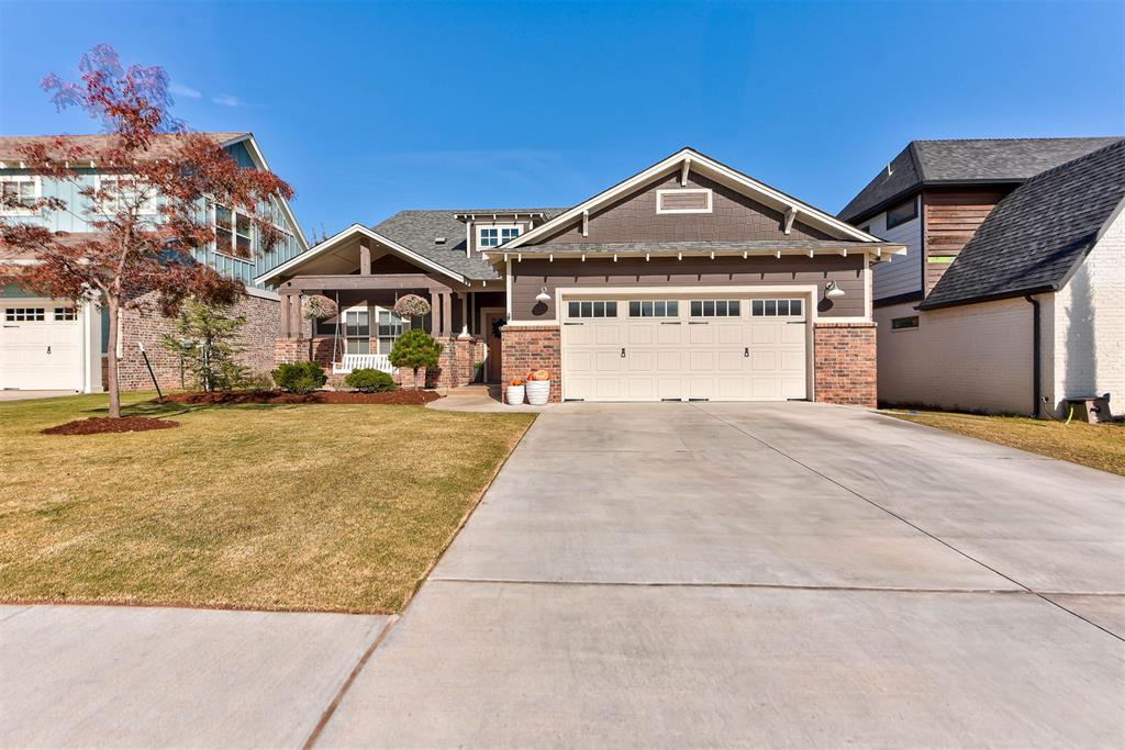 Everything Oakdale newer construction has to offer under $500k? YES PLEASE! This McCaleb home is the Emerson plan with craftsman elevation. This home has curb appeal for days, from the reel mowed premium lawn under foot, to the covered porch & swing, to the jellyfish permanent lighting overhead. The home features a front office with built-ins & split bedroom floorplan. The kitchen, dining, and living flow seamlessly into one another, making the home function so much bigger than it is for entertaining and daily living. While some open concepts suffer a lack of storage/prep surface, this one has plenty of both. The large island has both prep surface and storage on both sides, as well as seating. The living room has a soaring cathedral ceiling and $10k upgraded panoramic sliding glass door to take in all the light and wooded views. Outback, take in nature from your covered patio or the Trex deck that will never require staining. Tons of room to run and play in back, or just sit on your deck and watch the horses run on the 25 acre private horse facility behind you. Enjoy endless hot water with the tankless heater. To ensure your "better than new" experience, the interior was just painted! So, the home is awesome, what about the neighborhood? The Preserve at Oakdale is a one street, 30 home neighborhood, all built by McCaleb Homes with historically inspired elevations. It doesn't just look like a throwback community with all the modern conveniences, but the neighborhood actually feels like a community. For pre-k thru 8th grade, you have access to the Oakdale school. Need I say more? For high school, public school options are Edmond Memorial or Jones. Tired of a long commute? Access I-35, Kilpatrick, or Turner in under 5 minutes. Commute times: Downton OKC - 15 minutes. Tinker - 20 minutes. Airport - 25 minutes. Location, location, location! Happy to show you brand new this size for $550k+, but why would you? Available to see and love today!