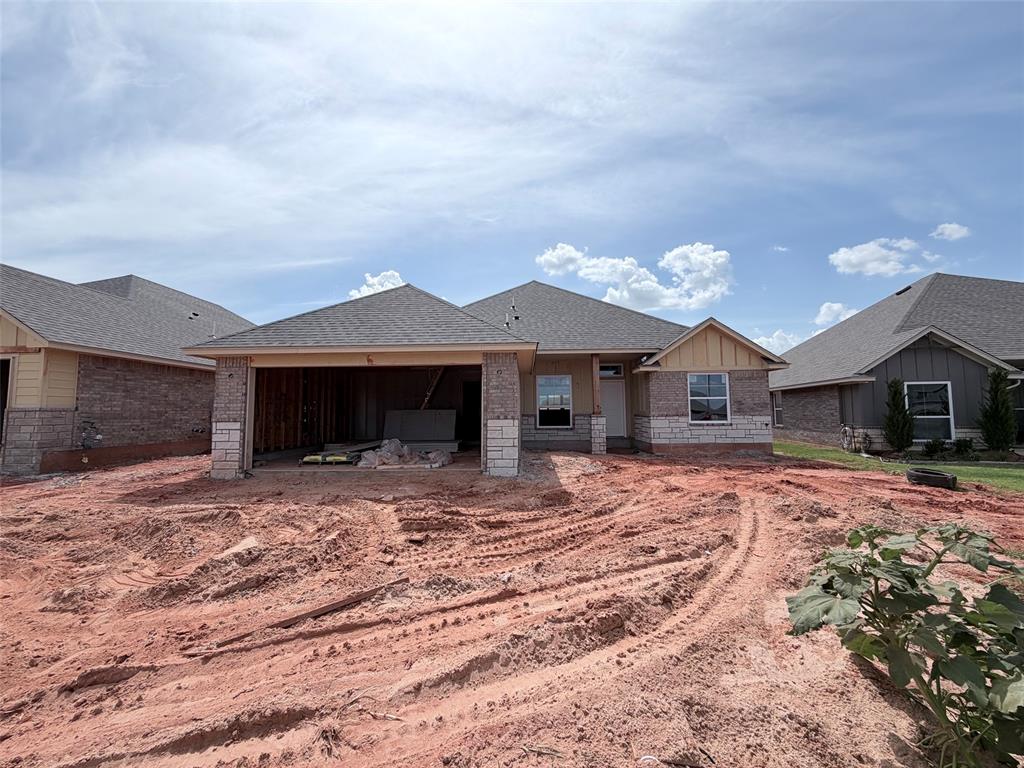 This home is so inviting and yet practical in it's layout. Great attention to quality and detail. Warm wood tile runs throughout the main areas. The living room is a welcoming spot with an eye catching built-in fireplace with mantle. It's a chefs oasis in the kitchen with it's custom cabinets, under cabinet lighting, stainless steel Samsung built-in appliances, decorative wood vented hood, large island, thick quartz tops, deep undercounter sink and more. Charming barn door leads to the study overlooking the front yard. The primary bedroom is roomy and the primary bathroom features a long two sink vanity, big soaker tub, floor to ceiling tiled shower and large closet. Both of the spare bedrooms are large with good closet space. The guest bath has a window to brighten things up along with a steel tub. Covered back patio as well as front porch. Neighborhood amenities include a playground, pool and clubhouse with fitness center and gathering hall!