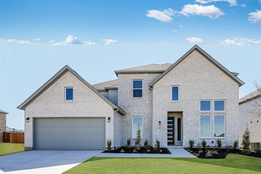 What's Special: 1st Floor Guest Suite - Larger Backyard - 2-Story Great Room with Fireplace - Oversized Patio. New Construction - Ready Now! Built by Taylor Morrison, America's Most Trusted Home Builder. Welcome to the Larimar at 6713 Muenster Drive in Highland Lakes! This stunning two story floor plan delivers true wow appeal beginning with a dramatic curved staircase wrapped in natural light and framed by a study on one side and a formal dining room on the other. A butler’s pantry leads into the gourmet kitchen where a large island overlooks the great room and casual dining area for effortless entertaining. The first floor includes a private guest suite along with a spacious primary suite featuring a soaking tub and walk in shower. Upstairs, enjoy secondary bedrooms plus a game room and media room that create inviting spaces for fun evenings at home. Your new McKinney, TX home offers the best of both worlds: peaceful outdoor living and modern comfort. Amenities are open. Enjoy the pool, fitness center, and miles of scenic trails. With no MUD or PID taxes and zoning for top-rated Prosper ISD, this community gives students room to thrive and families even more reasons to make the move. Additional Highlights Include: first floor guest suite with full bath, dedicated game room and separate media room, two story great room and foyer. MLS#21196056