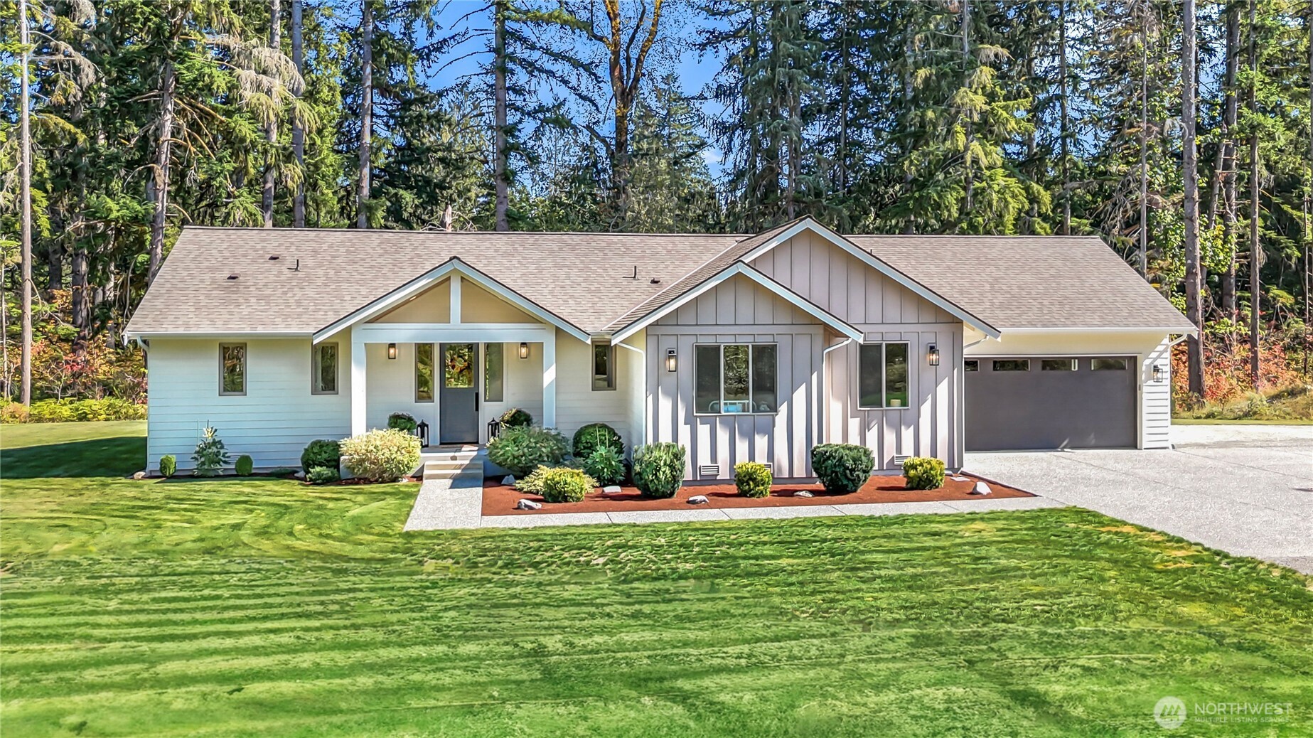 Discover this immaculately cared-for 5-acre property featuring two beautifully maintained ramblers—ideal for multigenerational living or an income-producing rental. The 1,620 sq ft main residence features 3 bedrooms and 2 bathrooms, with engineered hardwood floors throughout, heated bathroom floors, fresh paint, and an open-concept layout, as well as a covered back patio. The 984 sq. ft. ADU, featuring 2 bedrooms and 2 bathrooms, is situated just a few steps away from the main residence and equipped with energy-efficient mini-split systems and a propane tankless water heater. Both homes showcase stainless steel appliances and designer finishes. Immaculately cared for, this rare property blends privacy, versatility, and modern comfort.