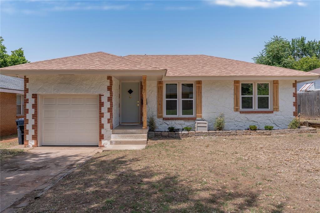 Completely remodeled from top to bottom, this stunning 3-bedroom, 2-bathroom home combines stylish, modern finishes with a unique and highly functional floor plan. Step inside to find neutral luxury vinyl plank flooring, fresh paint, and updated trim flowing seamlessly from the sunlit front living area into the dedicated dining space and gourmet kitchen, which impresses with sleek quartz countertops, freshly painted cabinetry, a modern tiled backsplash, and elegant gold hardware. Just beyond the kitchen, a secondary living room provides a fantastic bonus entertaining space, featuring access to a private finished basement and leads directly to the primary suite housed in its own private wing. This sprawling primary sanctuary boasts an en-suite bath complete with a designer subway-tiled shower, gold fixtures, and an upgraded vanity, while two generous guest bedrooms share a beautifully refreshed full bath with a tiled tub/shower combo and built-in storage. Finished with an attached 1-car garage and a fully fenced backyard, this turn-key OKC property offers flexible living spaces and high-end upgrades in one impressive package—reach out today to schedule your private tour!