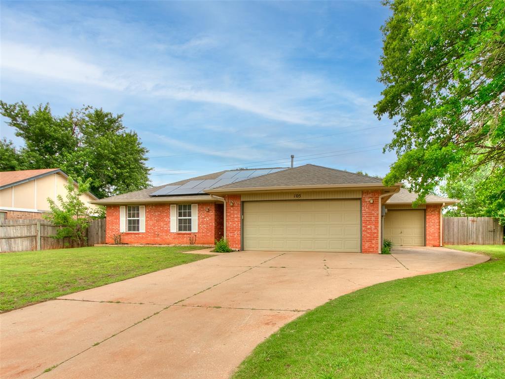 $2000 CARPET ALLOWANCE. Welcome to One of Edmond's Most Conveniently Located Neighborhoods! This custom-built home is nestled in a desirable area within a HIGHLY RATED PUBLIC SCHOOLS district—perfect for families seeking quality education and community. Offering three spacious bedrooms, two full bathrooms, and a three-car garage, this home combines functionality with comfort. The bedrooms are located on the opposite side of the kitchen, giving you and your family some privacy. The kitchen boasts ample cabinet space, which is ideal for all your storage needs. The THIRD-CAR garage is fully insulated and offers impressive versatility. With a dedicated 220V electrical service, it can easily be transformed into a workshop, game room, man cave, or additional flex space to suit your lifestyle. The roof and gutters were installed in November 2022. Enjoy the peaceful setting of a quiet neighborhood that’s still just minutes away from all the amenities Edmond has to offer. This move-in ready home has a smart layout and welcoming character—truly a must-see!