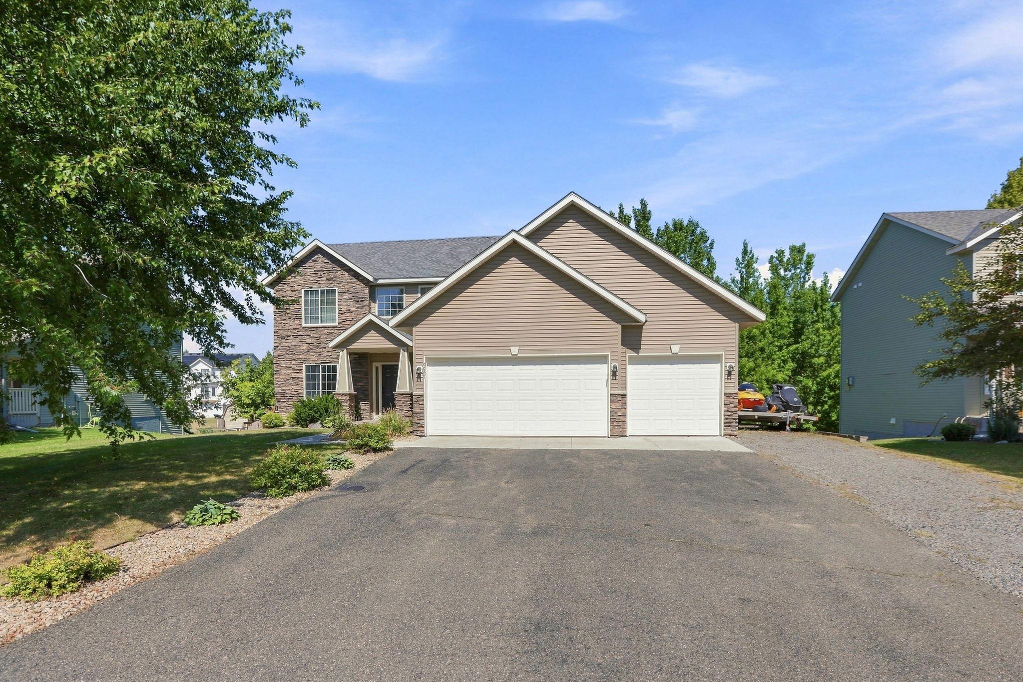 Beautiful two story home, open floor plan on main level extending out to the large deck. Office on main along with the laundry. Spacious kitchen with stainless steel appliances, center island and lots of cabinets plus walk-in pantry. Primary suite with jetted tub and separate shower plus walk in closet. Lower level walks out to backyard, finished as a family room with room for additional bedrooms and rough-in for a 4th bathroom. New furnace/AC, carpet, roof, and paint. On a dead end road and convenient to all Monticello amenities.