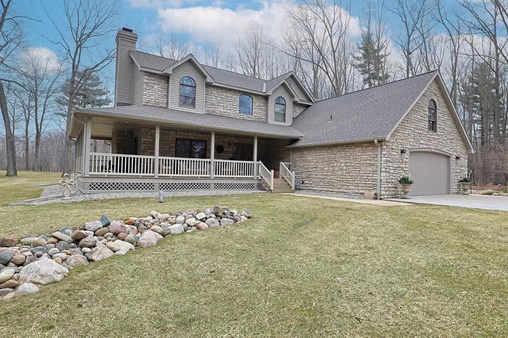 For more information dial the Listing Agent directly. The Contact Agent button will not take you there. Welcome to your private 18-acre estate just outside the village of St. Charles. Where space, privacy, and lifestyle come together in a way that's incredibly hard to find. Set well off the road and approached by a winding drive framed with custom stone pillars and private entry, this property is nestled into the woods for exceptional privacy. What truly sets it apart is the rare and diverse landscape, featuring a unique blend of open areas, mature wooded acreage, a private stocked pond, and a large wetland filled with cattails that naturally attracts and holds wildlife. This combination creates an environment that is both peaceful and alive with nature, offering a setting that is nearly impossible to replicate. The incredible custom-built residence offers nearly 4,000 square feet of living space, featuring 4 bedrooms and 3.5 baths, thoughtfully designed for both everyday living ....and entertaining. Recent updates include a new roof, gutters, and skylights (2024), furnace, hot water heater (2025), decking (2021), patio (2023), and updated garage doors (2023), ensuring peace of mind for years to come. Inside, the home blends comfort and functionality with standout features including a cathedral entry, spacious kitchen with oversized island and induction cooktop, walk-in pantry, and a bay window overlooking the pond. Multiple living areas including a sunroom/sitting space offer flexibility and warmth, enhanced by radiant in-floor heating for Michigan winters. Upstairs, all four bedrooms are thoughtfully positioned, including a private primary suite with walk-in closet and en-suite bath. A bonus room connected to the oversized bedroom above the garage provides the perfect space for an office, playroom, or additional lounge.Step outside and the property truly shines. A fenced yard, expansive decking, and covered porches create ideal spaces to relax and take in the peaceful surroundings. Beyond the home, the 30x40