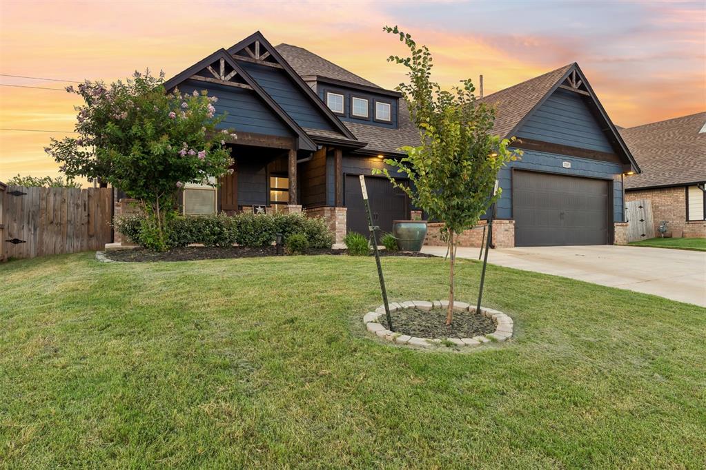Fall in love with this stunning Shiloh Bonus Room floor plan, offering 2,805 square feet of total living space—2,450 square feet indoors and 355 square feet of outdoor living. The home also features a spacious 610 square foot three-car garage with epoxy flooring and a built-in storm shelter for peace of mind. Inside, you’ll find 4 bedrooms, 3 full bathrooms, and a versatile bonus room with its own private bath—perfect for guests or a home office. The open living area boasts soaring 10-foot ceilings, a beautiful stacked stone gas fireplace, and large windows that fill the space with natural light. A stylish barn door provides privacy for two of the secondary bedrooms. The primary suite is a true retreat, featuring a unique sloped ceiling detail, dual walk-in closets, split vanities, a corner Jetta tub, and a large walk-in shower. The kitchen is a dream come true, showcasing floor-to-ceiling cabinetry, eye-catching backsplash, stainless steel built-in appliances, and 3 CM quartz countertops. Step outside to an expansive covered patio with epoxy-coated flooring and an outdoor fireplace—perfect for year-round entertaining. Additional features include Smart Home technology, a Rinnai tankless water heater, whole-home air purification system, R-44 insulation, and epoxy-coated garage floors for durability and style. Ideally located near the neighborhood pool, park, elementary school, and with easy access to I-35. Schedule your private showing today!