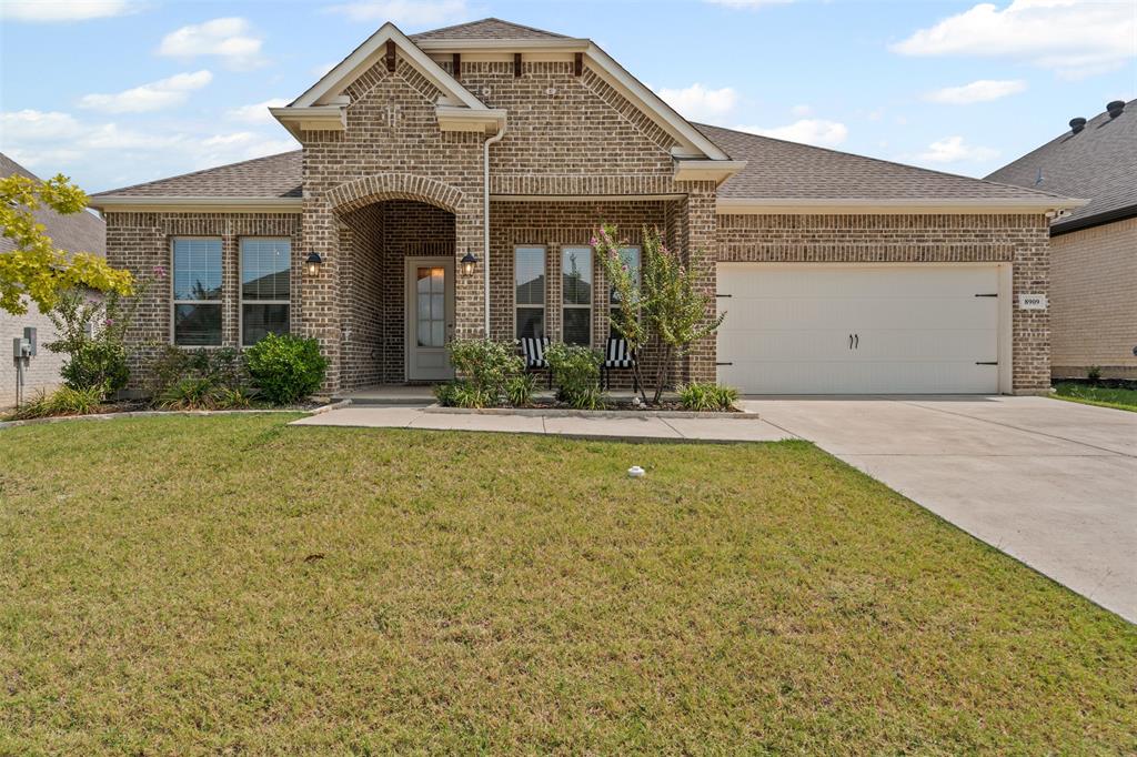 Built in 2021, this stunning home combines modern design with timeless touches. Step inside to find soaring ceilings and an open-concept layout filled with natural light. The living room is the heart of the home, featuring striking wood beams and a cozy fireplace that creates both warmth and character. The kitchen and dining areas flow seamlessly for easy entertaining, while the oversized back patio extends your living space outdoors. Nestled on a quiet street, this home also offers access to neighborhood amenities including a sparkling community pool and its very own elementary school—making it an ideal place to settle in and grow.