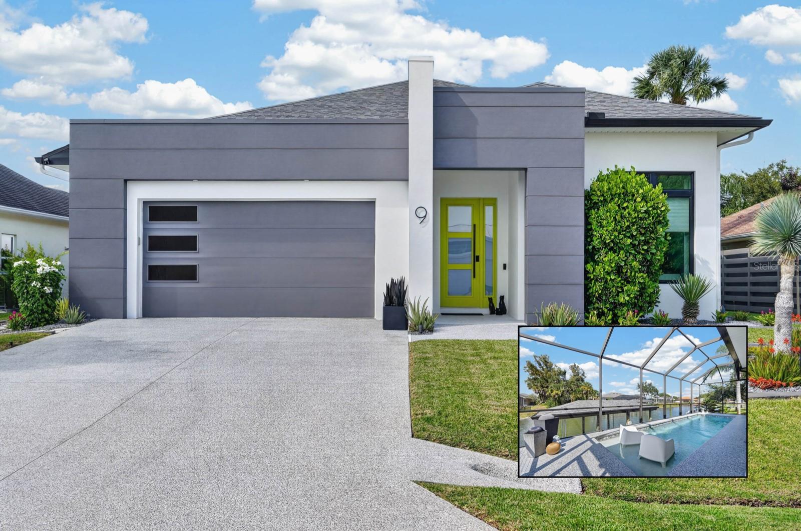 **ASSUMABLE 3.625% MORTGAGE WITH REGIONS BANK FOR ELIGIBLE BUYERS** Custom-designed waterfront living awaits at 9 Crossgate Ct East! Ideally situated in the saltwater canals of Sailboat Country, this contemporary single-story residence offers 3 bedrooms, 2 baths, 2,316 square feet of living space, impressive 12-foot ceilings, and expansive waterfront views from the main living area. This exceptional quality home blends contemporary design and premium finishes, and true boating convenience in a quiet cove setting, offering bridge-free access to the Intracoastal Waterway in approximately 10 minutes.Enjoy a heated saltwater pool with screened lanai, outdoor cooking area, private dock, boathouse equipped with 10,000-pound electric lift, and 30A shore power to accommodate large vessels. Built for comfort, efficiency, and peace of mind, the home features concrete block construction, impact glass windows and doors, spray foam roof insulation, a 50-year vinyl seawall with concrete cap, Generac whole-house portable generator with electric start, whole-house surge protection, water softening system, and an upgraded Daikin high-efficiency HVAC system with six-year transferable warranty.Inside, custom European-style cabinetry, quartz countertops, upgraded KitchenAid appliances, oversized pantry, luxury vinyl plank flooring, 8-foot solid-core interior doors, Kohler fixtures, custom closets, impact glass windows and impact glass sliding doors, Hunter Douglas window treatments with remote openers, contemporary electric fireplace with heating element, and custom privacy blinds for the 10’x24’ glass sliders that overlook the waterway.Waterfront Lifestyle & Other Outdoor Living FeaturesIn addition to the private dock and boathouse, the separate seating area features AZEK composite decking, a custom sail shade, and Pyle outdoor audio. Enjoy seeing dolphins, wading herons, ospreys, and fishing for a variety of saltwater species, including Snook, Flounder, Redfish, Mangrove Snapper, and more. The nighttime dock light provides safety and attracts small schooling fish, adding to the lively waterfront setting.   Additional outdoor living features include professionally designed landscaping and landscape lighting, 5-zone irrigation system, wood shadowbox privacy fencing, and durable Shark Coatings on the driveway, garage floor, and pool deck. The home is equipped for efficiency and convenience, including attic storage with spray foam insulation, whole-house gutter system with underground downspouts, an oversized garage with 8-foot-high opening to accommodate larger vehicles, custom garage door with tempered glass inserts and a quiet wall-mount opener with Wi-Fi and battery backup, utility sink, and added functionality for storage and everyday use. Technology and security features include a Ring video doorbell, exterior security cameras, commercial-grade outdoor Wi-Fi booster extending coverage to the pool deck and dock, and ceiling fans throughout the home, including three on the outdoor patio.For eligible buyers, the home offers an additional financial advantage through an assumable 3.625% mortgage with Regions Bank. Short-term seller leaseback option available.Combined with its newer construction, boating-ready amenities, storm-conscious features, and move-in-ready condition, 9 Crossgate Ct East presents a rare opportunity to enjoy contemporary waterfront living in one of Palm Coast’s most eclectic and desirable neighborhoods.