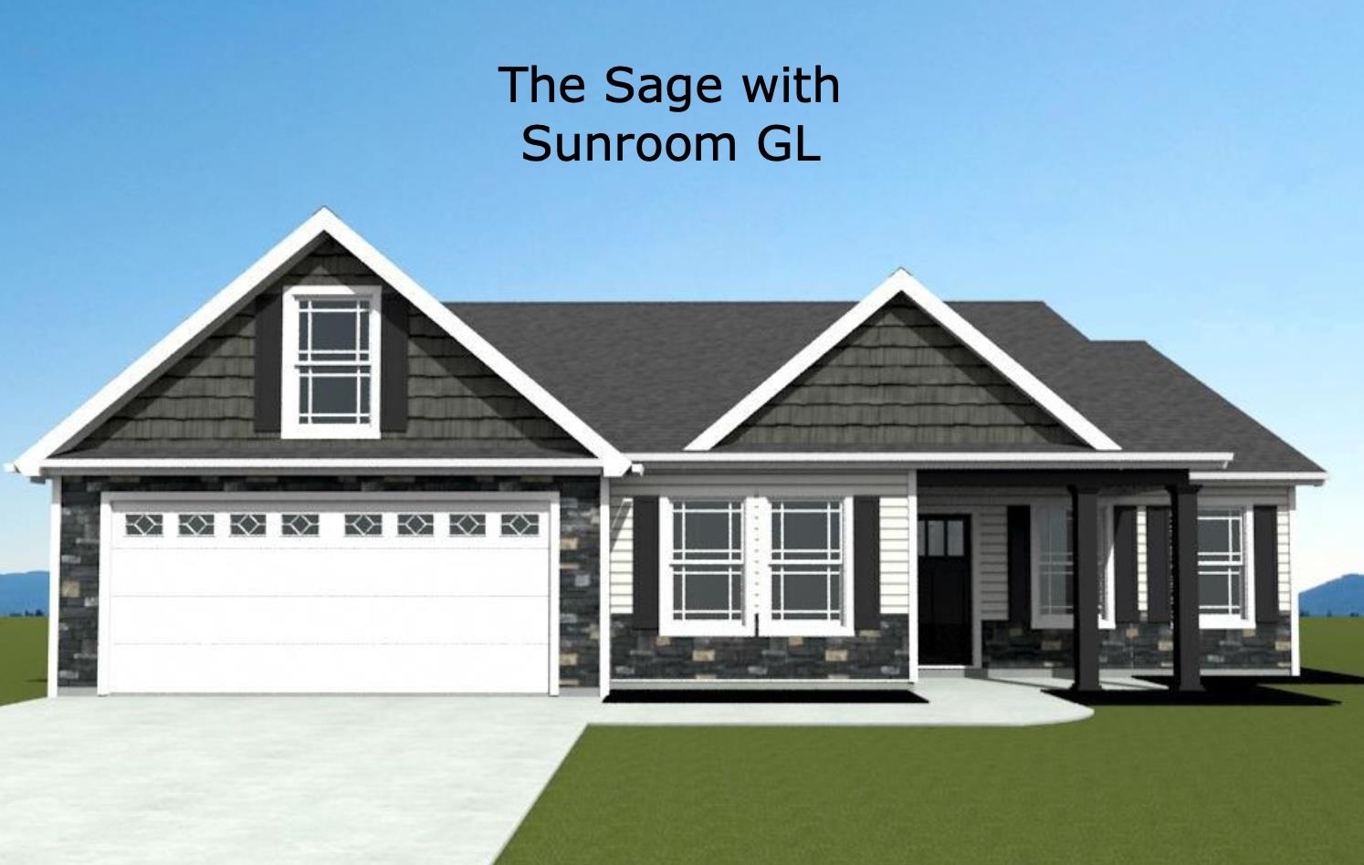 Sage plan - 3 BR/2 BA home built with Marsh cabinets, solid countertops, all LVP flooring and stainless appliances. A 12' x 12' covered patio with an uncovered 10' x 12' patio out back for entertaining and enjoying time outdoors.
