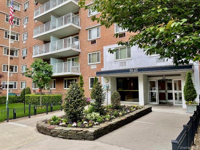Great opportunity to own this 1-bedroom, 1-bath, plus balcony co-op on the seventh floor in the Washington at the Berkeley Towers. Overlooking Wind Muller Park and views of Manhattan skyline. Monthly maintenance includes all utilities. This bright and airy seventh floor apartment has a lovely flow and ample closet space, making possibilities endless. Full-service luxury 12-story doorman building. Amenities include a bike and storage room (wait list), laundry room and a recreation room which can be reserved for private functions. No Subletting. Flip tax 25% of profit. Easy access to major highways and convenient to shopping, schools, restaurants. Q32 and Q60 bus routes. Close to #7 express subway and the R train, as well as the LIRR. 20 minutes to midtown Manhattan.