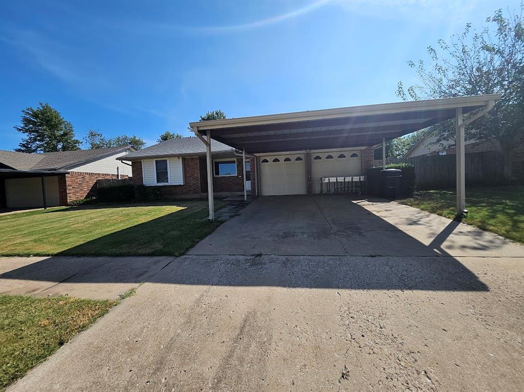This beautiful house is near to Veteran Memorial Park in Moore OK. It conveniently locates in the center of fast-growing City of Moore, Great Moore School district, and it has just few minutes driving to Tinker AFB, OU, Amazon Warehouse/distribution centers, Interstate Highway I-35, I-240 as well as busy retail shopping and entertainment centers. Home is built with nice wood flooring in all Bedrooms and Livingroom area. The house is well kept and maintained. It has an underground storm shelter in garage area, nice landscaping, a bonus room in back patio and 2 large storage sheds that serve the new owner with plenty of storage need. The Buyer and/or Buyer's Realtor to verify the school and square footage information for accuracy.